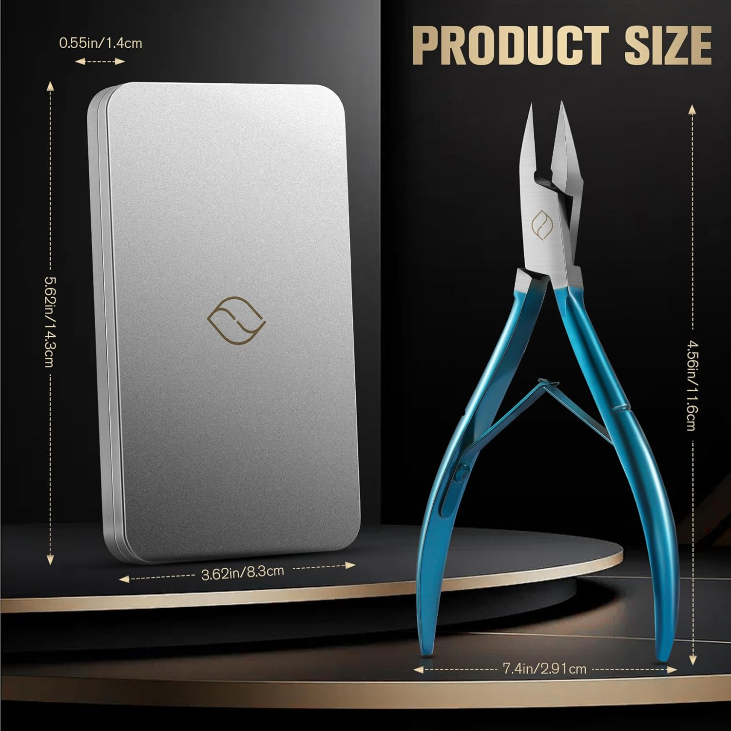 FERYES Ingrown Toenail Clippers Straight Blade Toe Nail Clippers for Thick Nails for Seniors, Stainless Steel Nail Clippers for Thick Toenails - Ultra-Slim 16Mm Blade Fingernail Clippers - Black image number 4