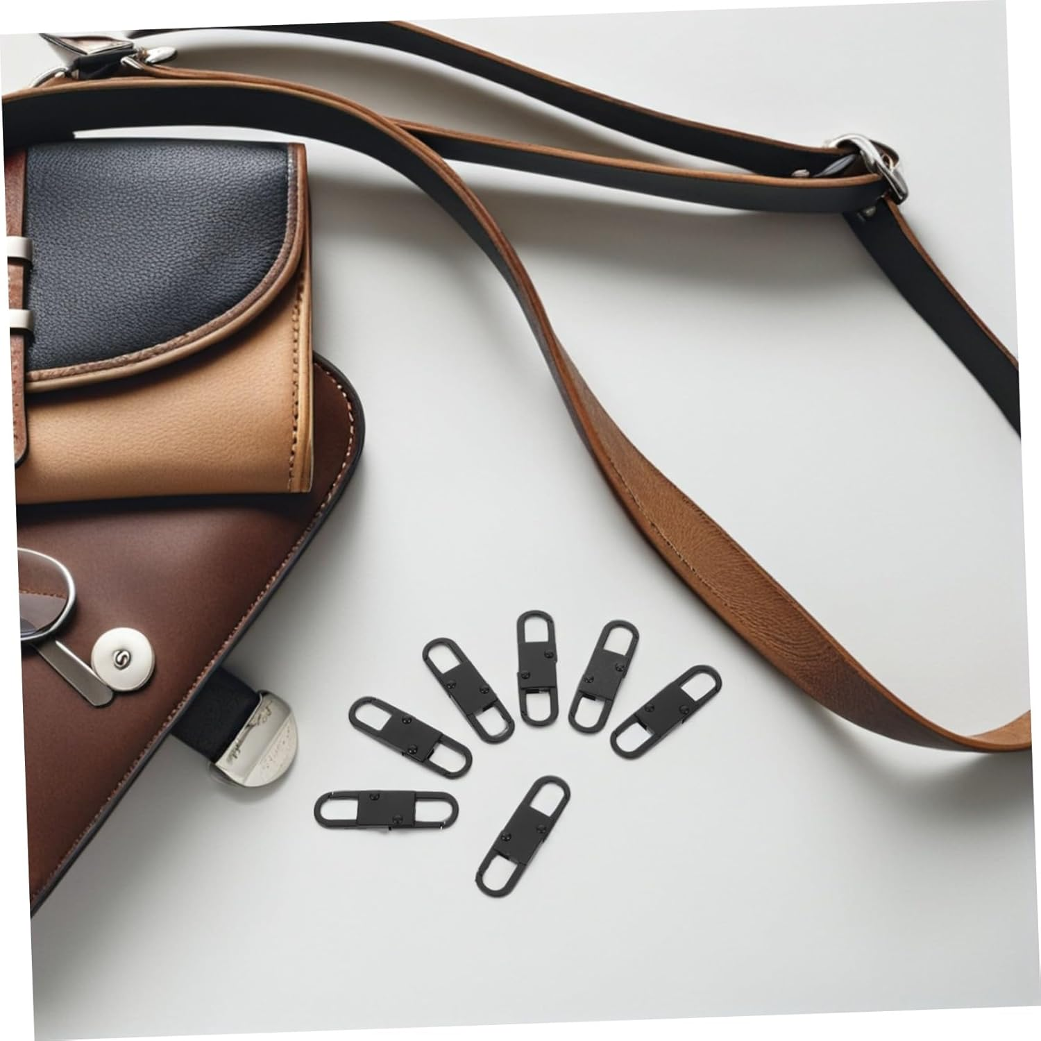 WOONEKY 20Pcs Theft Double Carabiner Clips Small Spring Gate Snap Hooks for Keys Luggage Handbags Metal Alloy Mini Clips for Travel and Outdoor Use image number 2