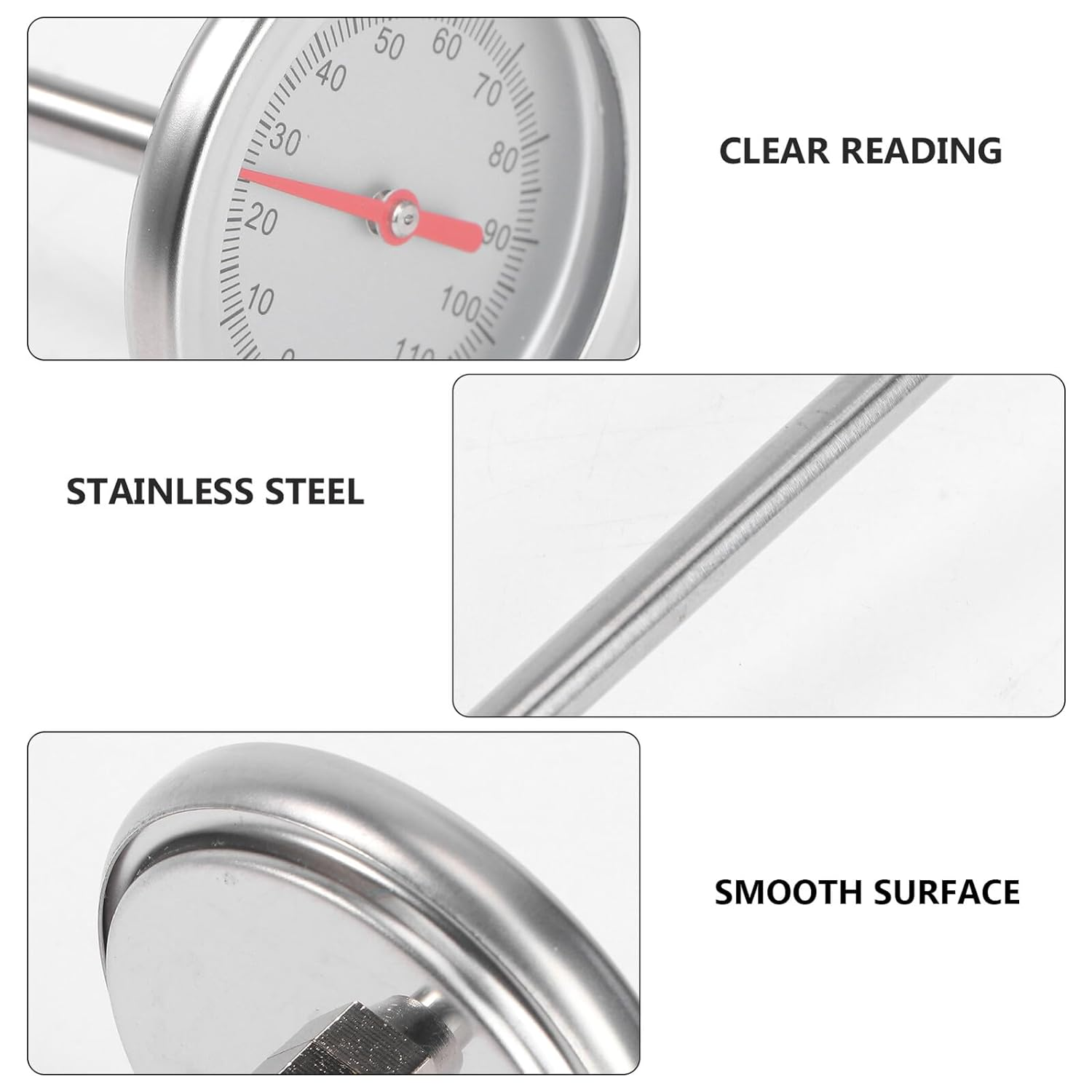 Ifundom Stainless Steel Soil Thermometer Gardening Tool Physical Temperature Detector for Compost and Planting No Battery Gardening Thermometer Probe for Accurate Soil Measurement image number 1