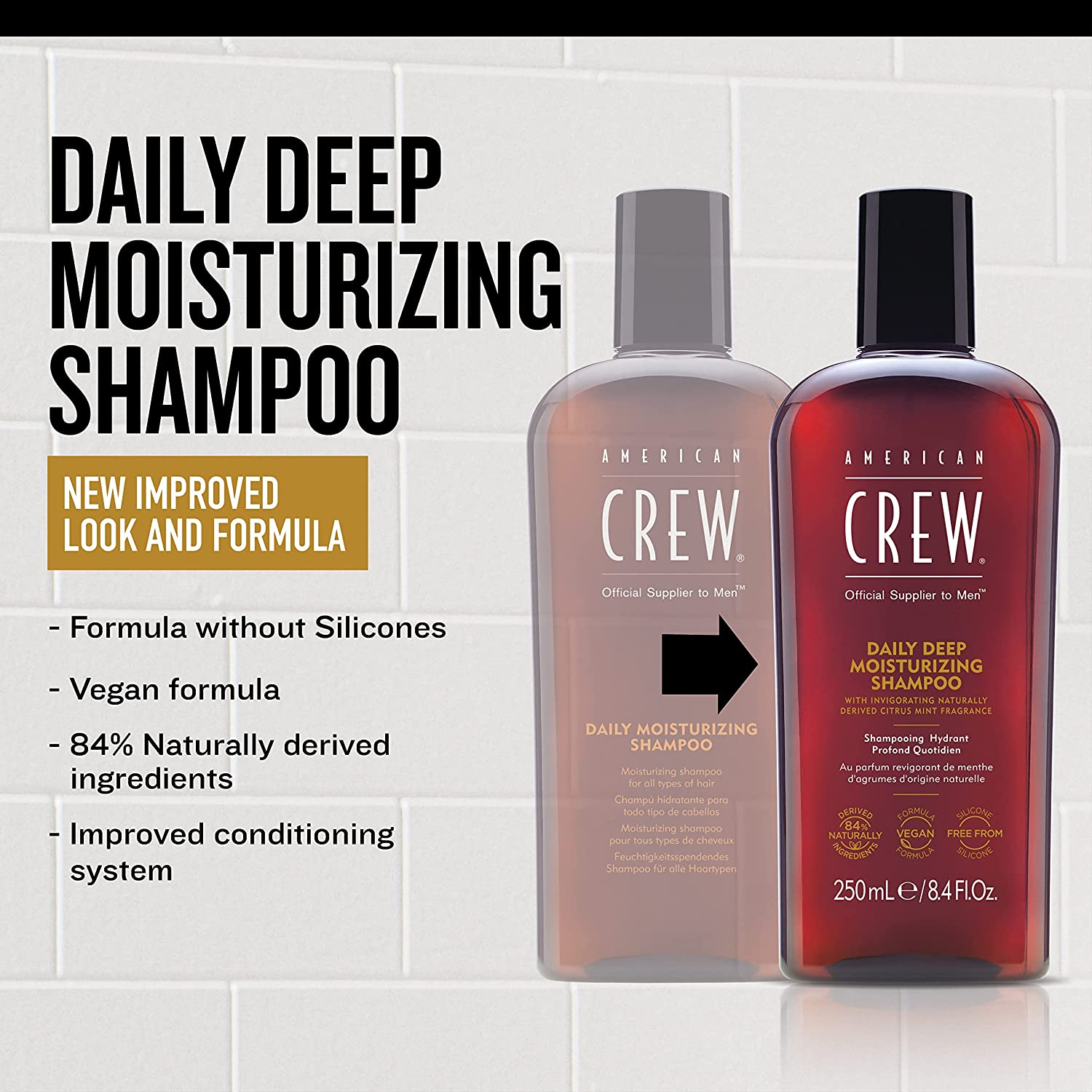 American Crew Daily Deep Moisturising Shampoo 250 Ml image number 2