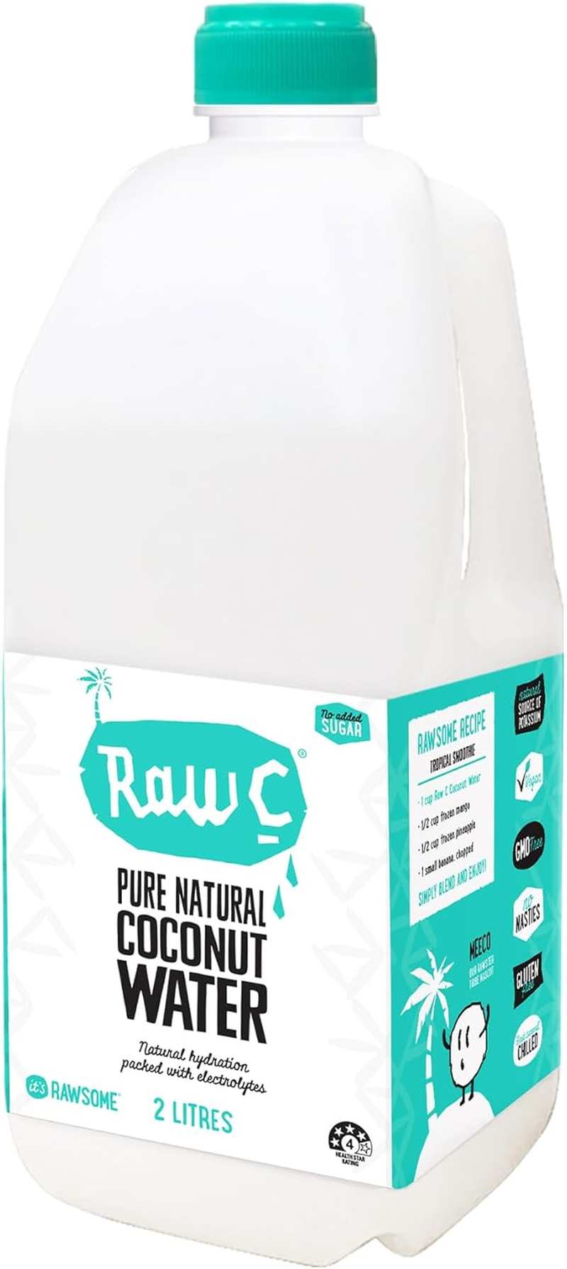 Raw C Straight up Coconut Water 2 Litre (Pack of 4) image number 1