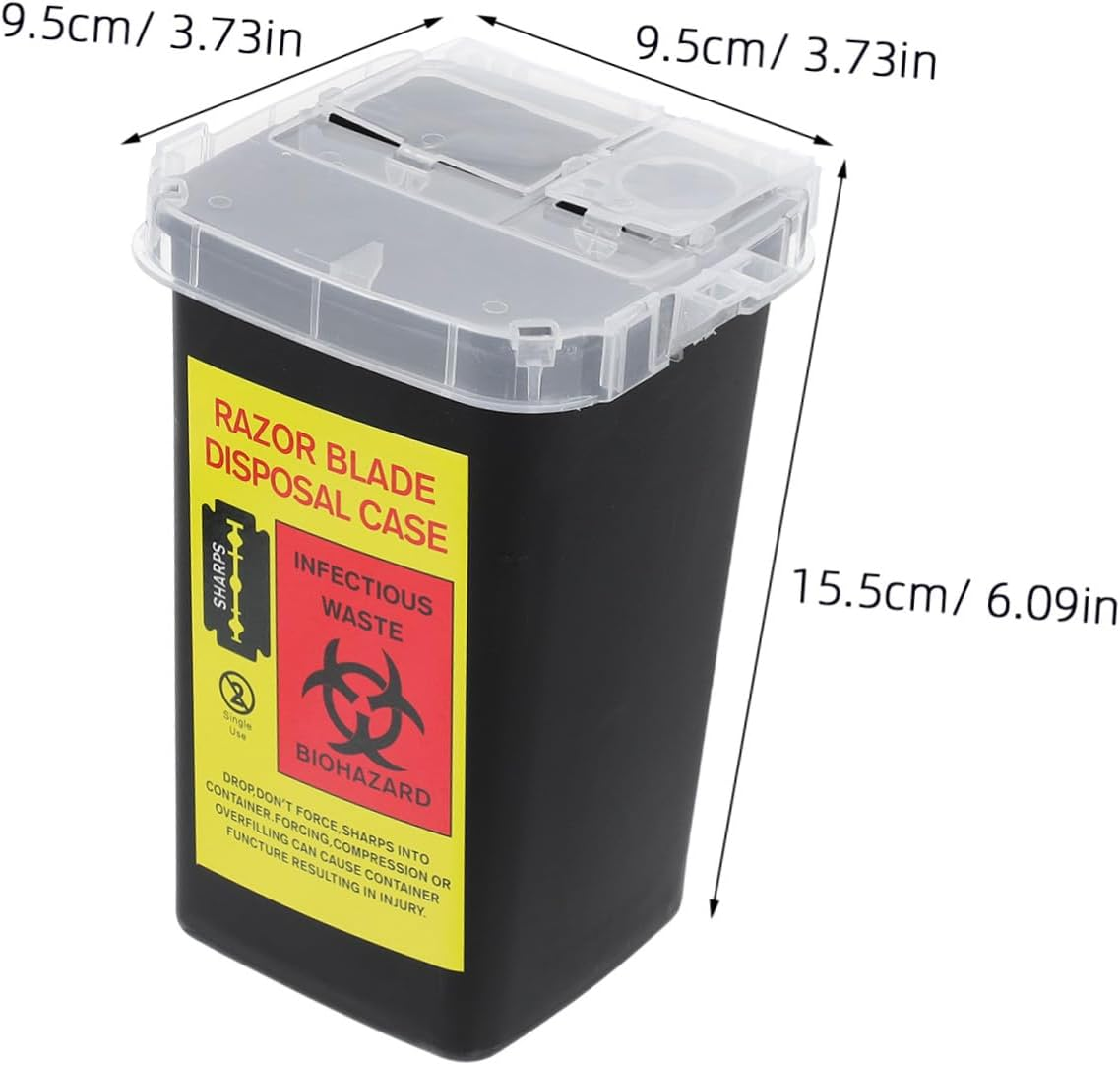 WRITWAA 2Pcs Portable Razor Blade Storage Case Hairdressing Razor Container with Locking Lid for Safe Shaving Blade Disposal and Recycling Lightweight and Reusable Sharps Box image number 4