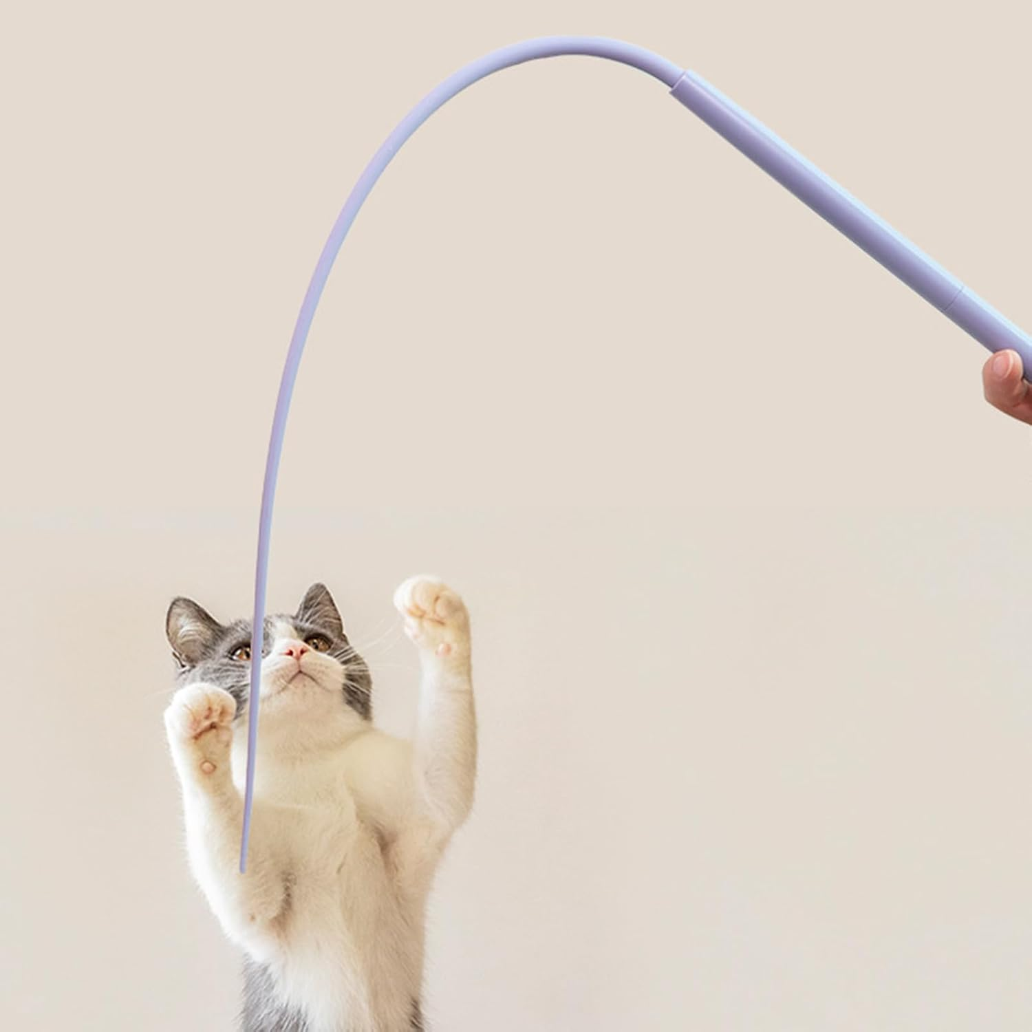 Interactive Cat Toys - Mouse Tail Silicone Teaser Wand,Soft Teaser Wand for Entertainment, Playing, Jumping, Portable Pet Toys for Relaxing image number 4