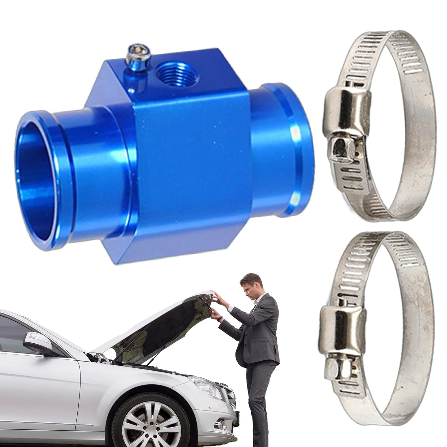 Joint Pipe Gauge - Water Temp Joint Water Sender Adapter Thermostat Sensor,Water Coolant Temperature Gauge Joint Pipe Adaptor for Vehicle