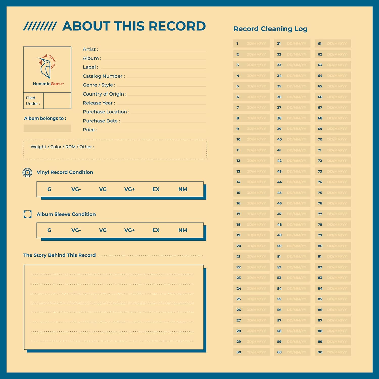 Humminguru 12 Inch Album Jackets, 400GSM Cardboard Vinyl Record Jackets, Blank Cardboard Jackets for Replacing Album Covers and Record Covers, Heavy LP Vinyl Covers, 5Lbs,25Pack (12" Album Jackets) image number 4
