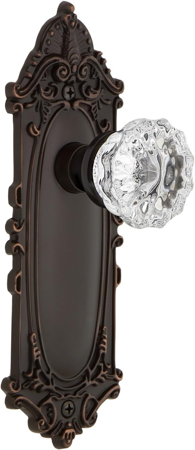 Nostalgic Warehouse 704115, Passage-2.375", Oil-Rubbed Bronze Victorian Plate with Crystal Glass Knob image number 1