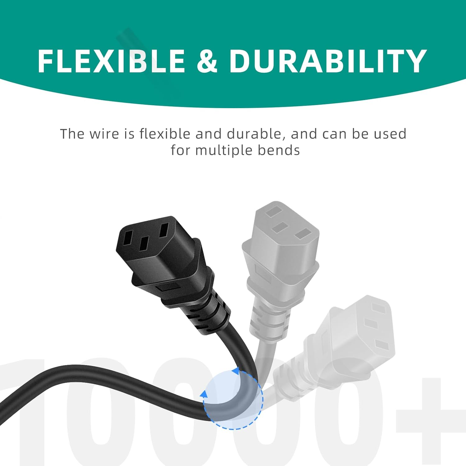 3M/10Ft 3 Prong Universal Treadmills AC Power Cord, Fit for PC Computer,Tv,Printer,Scanner,Samsung,Philips,Lg,Asus,Acer,Dell,Laptop,Monitor and More LCD LED Plasma TV Power Charging Cable Replacement