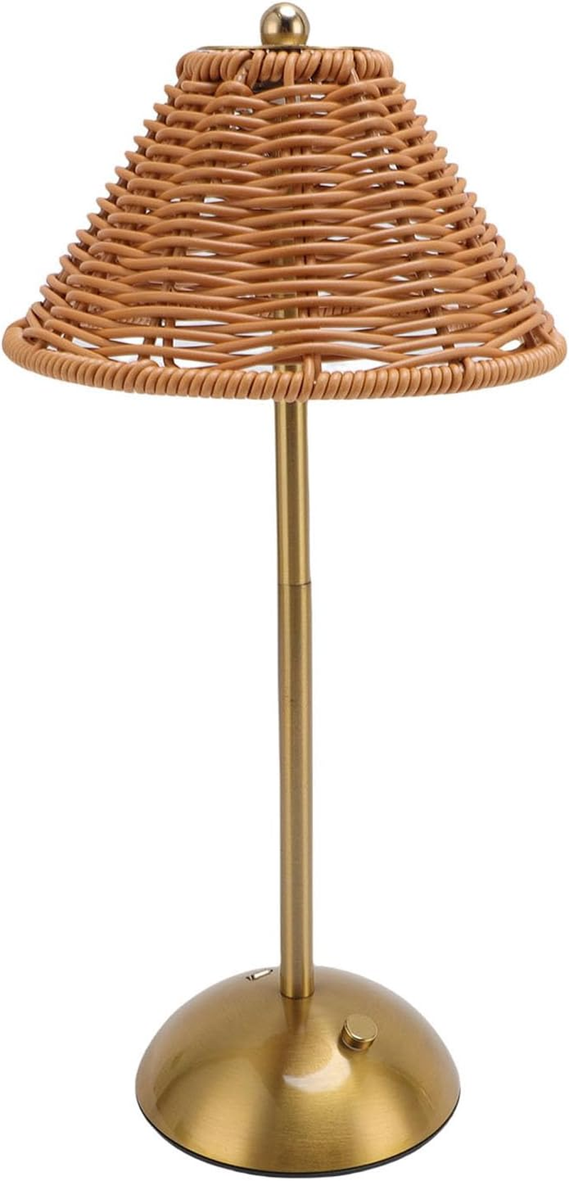 Asixxsix Boho Rattan Table Lamp, Rechargeable Dimmable LED Bedside Lamp, Boho Cordless Table Lamps Decorative Lighting for Home Restaurant Hotel Dining Table Kitchen image number 1