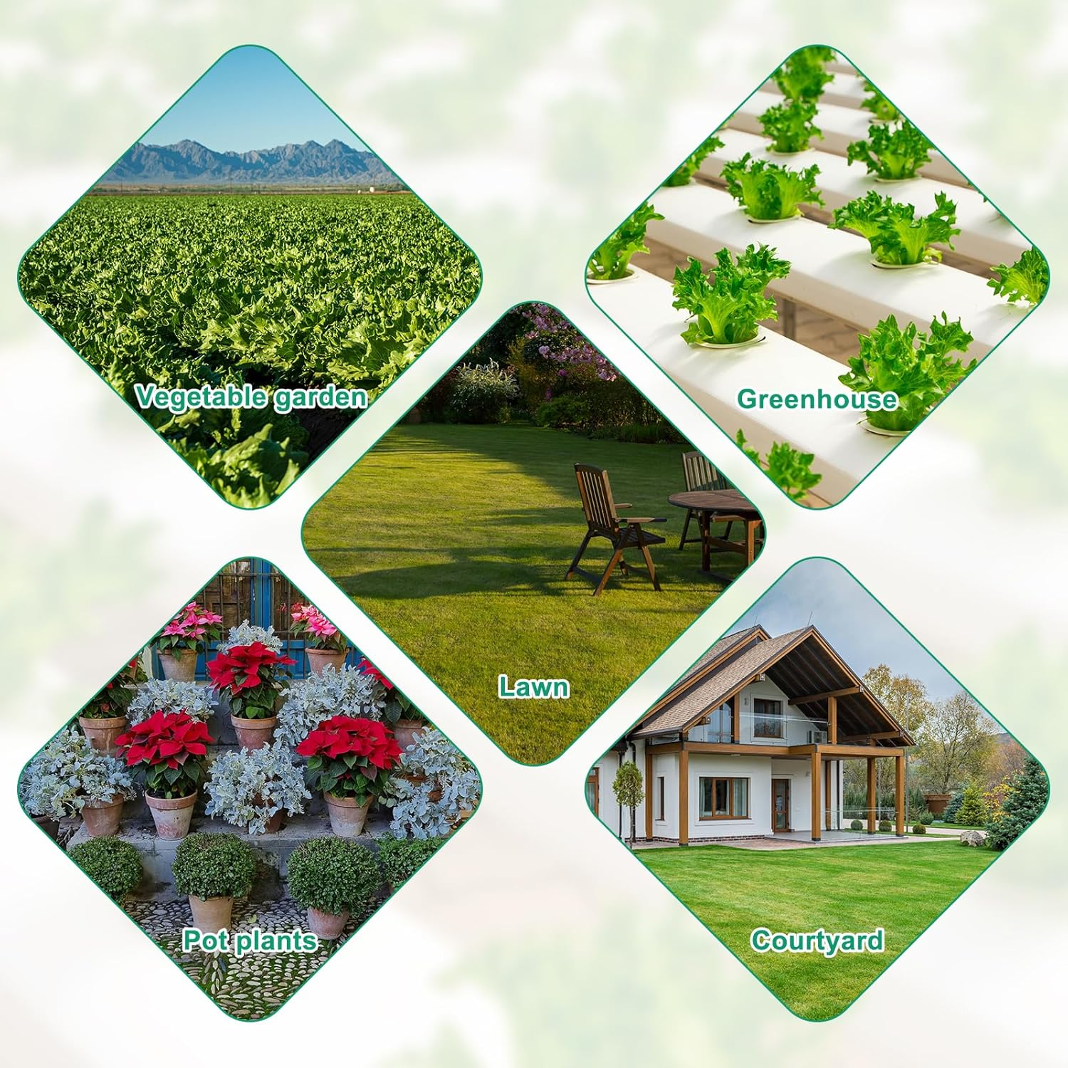 12Pcs 1/2 to 1/4 Drip Irrigation Fittings, Black and Green 1/2 to 1/4 Drip Irrigation Adapter Premium Polypropylene Drip Irrigation Parts 3 Way for Greenhouse Courtyard Lawn image number 5