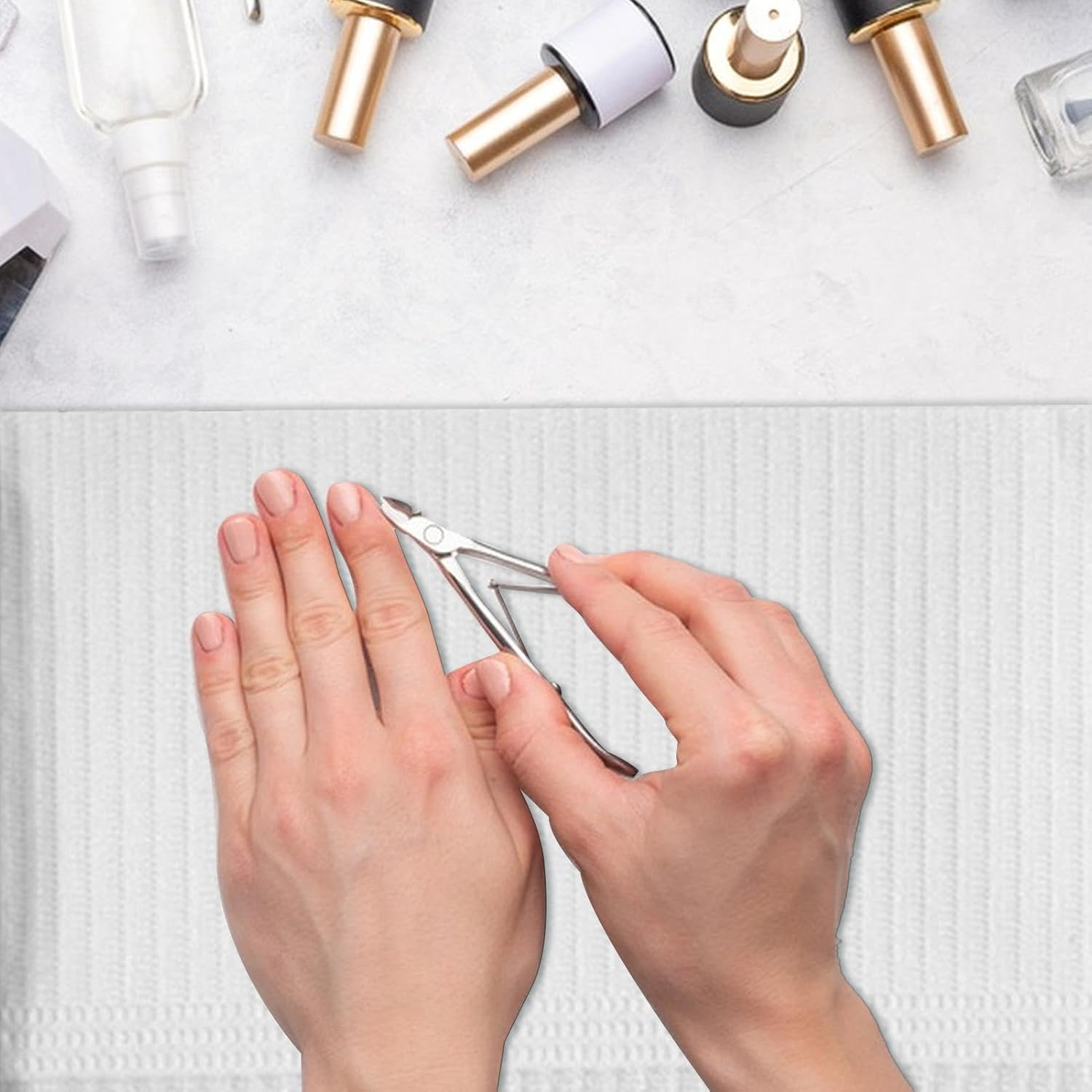 Nails Art Table Towels - 50Pcs Waterproof Ad Manicure Table Mats | Nails Art Table Napkins | Paper Towels for Nail Techs | Water Absorbing Towel, 3-Layer Clean Pads for Manicure Professionals Beginn - Purple image number 4