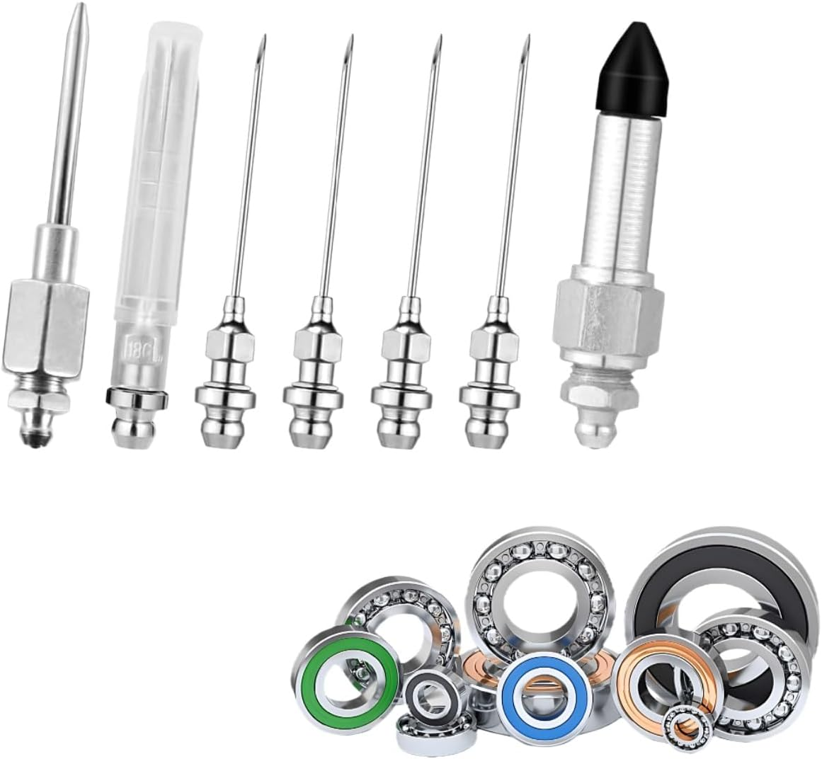 Grease Injector Needle, 7PCS Bearing Needle Nozzle,Grease Gun Accessory Set,Includes 5 Nozzles, 1 Dispenser, and 1 Rubber Nipple Adapter image number 6
