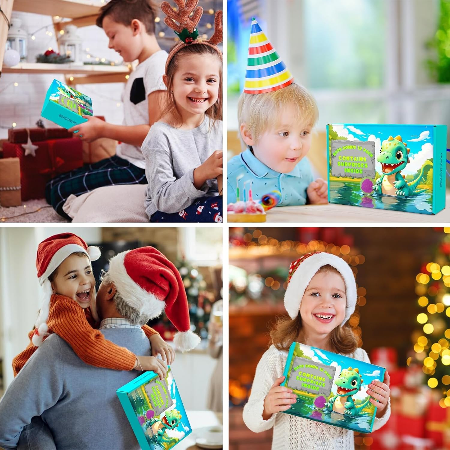 12 Pack of Bath Bombs for Kids with Surprise Toy Inside, Fun Educational Toy Dino Fizzy Balls W/Rich Bubbles, Organic Dinosaur Bath Bomb Gift Set, Kids Bubble Bath Dino Egg for Kids 3 4 5 6 7 8 9 Year image number 4