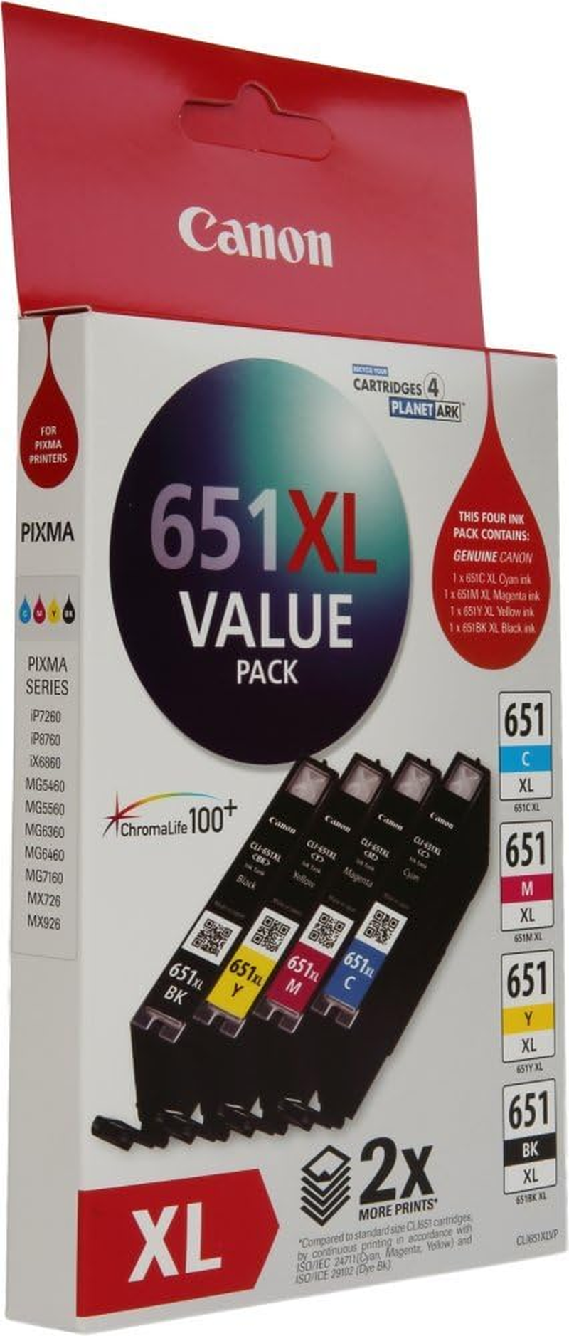 Canon CLI651XLVP Value Pack (1 X CLI651XLC/M/Y/BK)