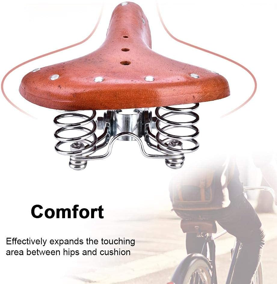 Retro Bicycle Saddle Vintage Mountain Bike Road Bike Saddles Bicycle Seat Made of PU Leather Comfortable Trekking Bike Seat 26 X 21.6 X 10 Cm image number 3