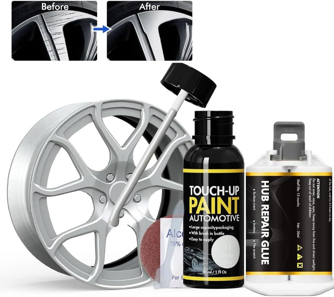 Matte Black Rim Touch up Paint, Rim Repair Kit Curb Rash, Wheel Touch up Paint for Quickly Fix Rim Scratches, Chips, Curb Rashes and Surface Damage
