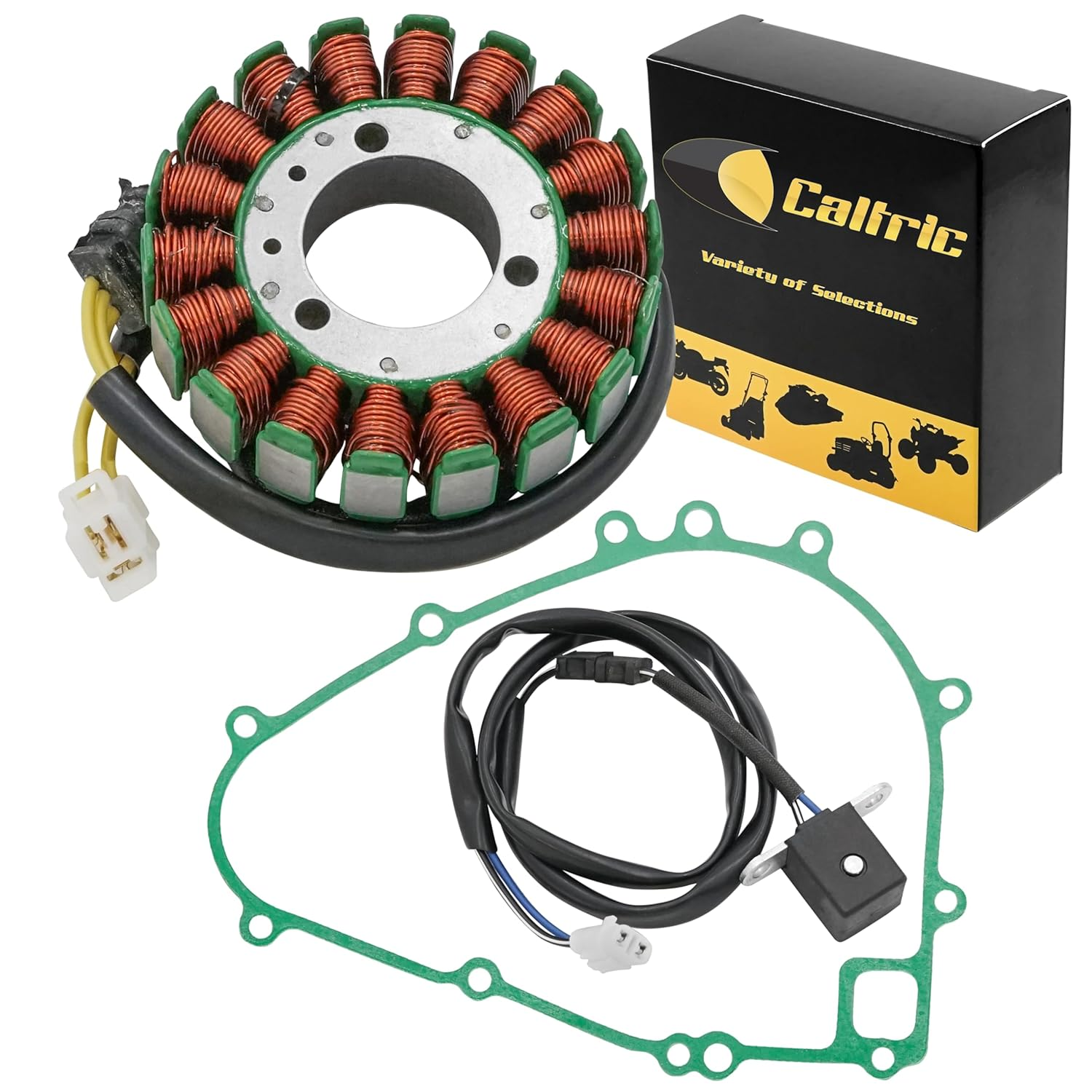 Caltric Stator & Gasket Compatible with Kawasaki Bayou 300 Klf300C KLF 300C 4X4 1989 1990 1991 1992-2005 image number 5