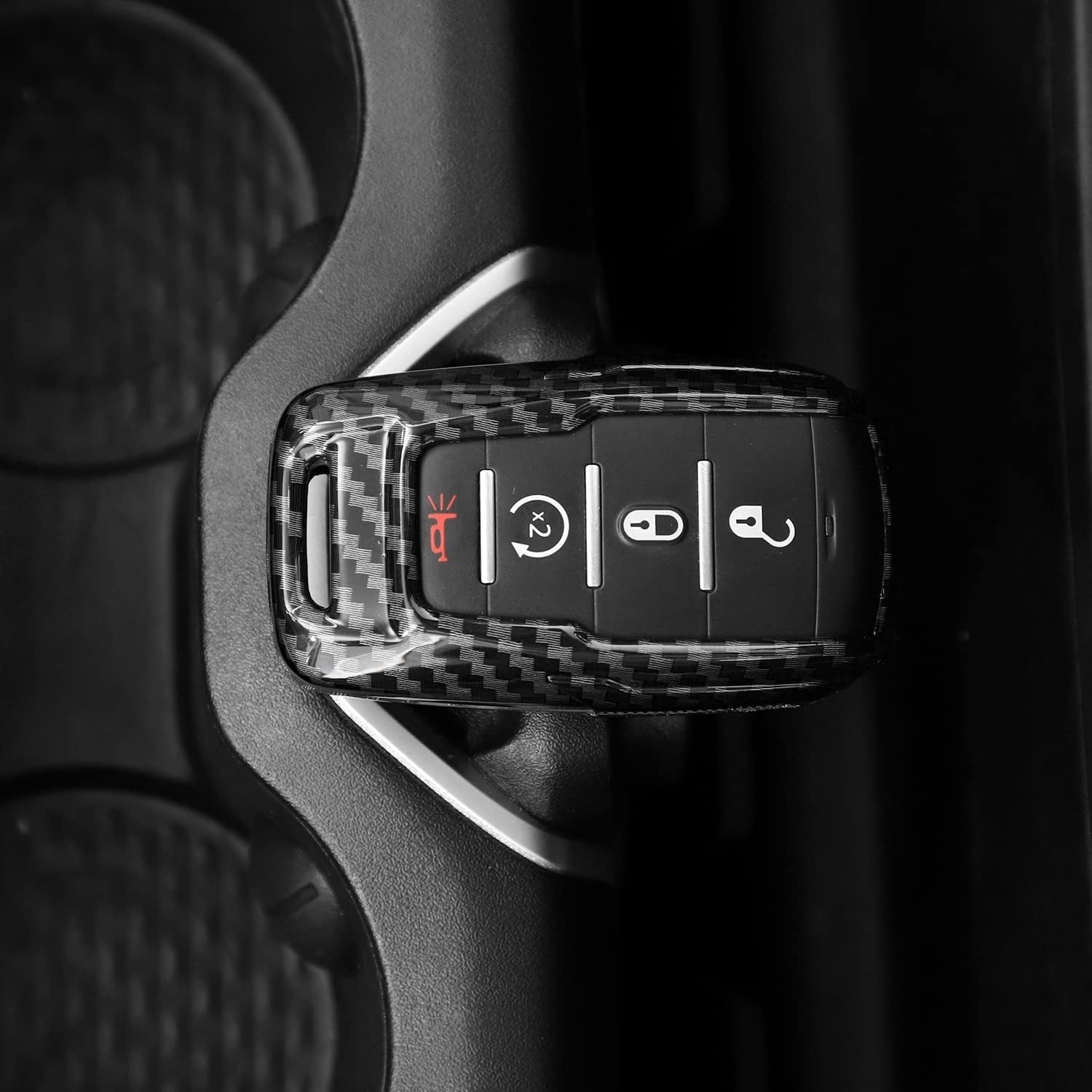 RAZPOY Key Fob Cover Compatible with for 2018-2023 Dodge RAM 1500 2500 3500 image number 2