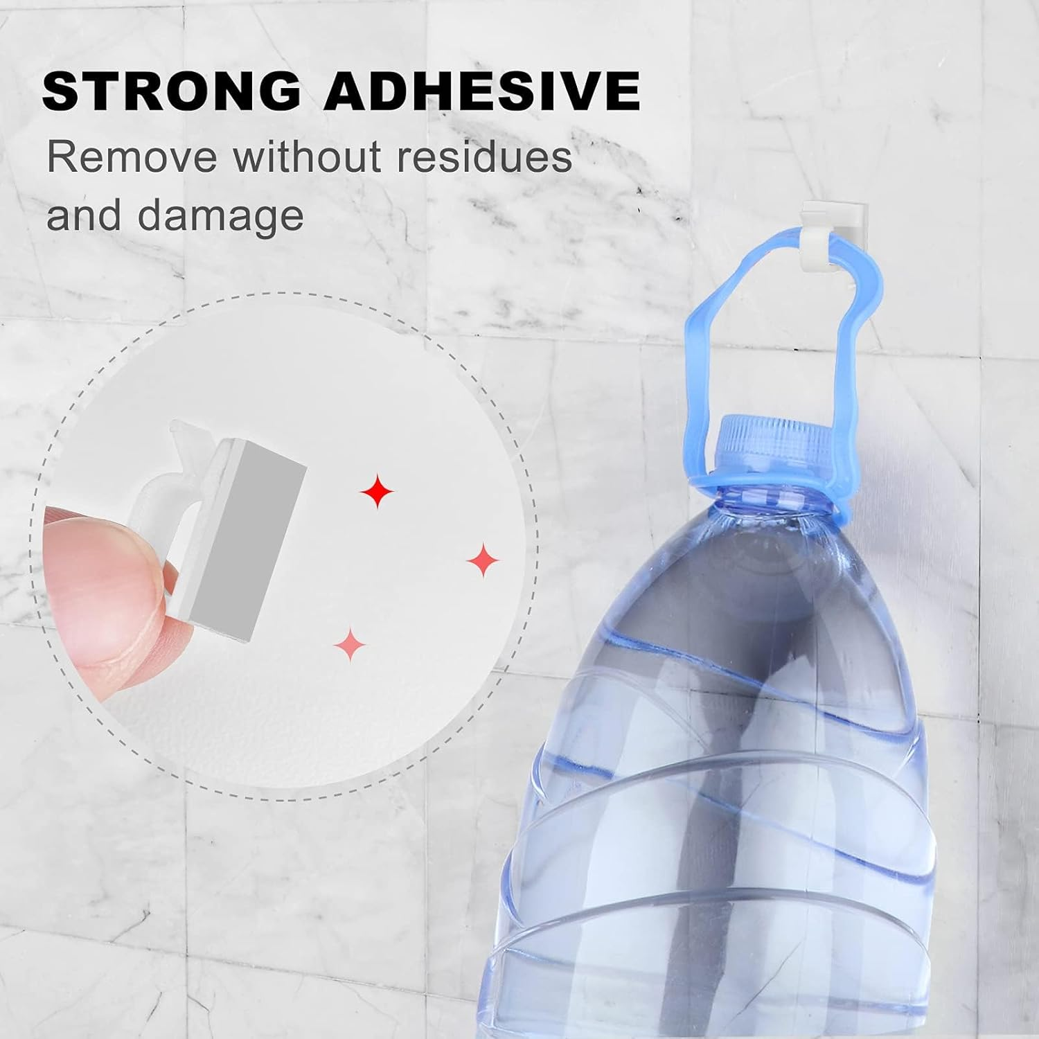 100 PCS Adhesive Cable Clips White (Small & Large), Upgraded Wall Wire Holder for Cord Organizer Cable Management, Indoor/Outdoor Light Clips Hooks for LED, Car Dash Cam, HDMI, Extension Cord image number 3