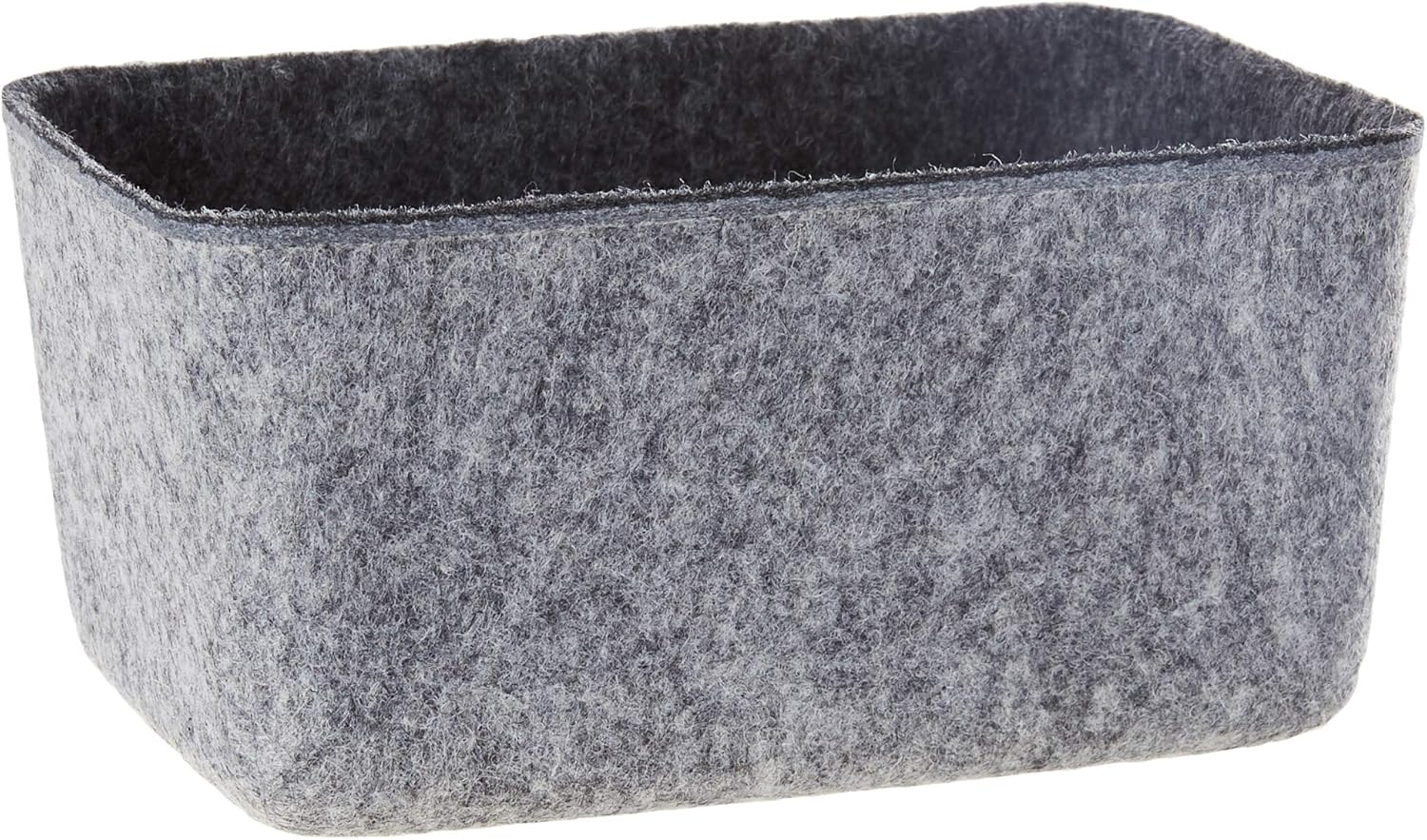 Three by Three Seattle Felt&middot;Like&middot;It! 6X4X2.5 Inch Felt Storage Bin for Office, Craft Room, Classroom, Living Room, Bedroom Storage (Charcoal)