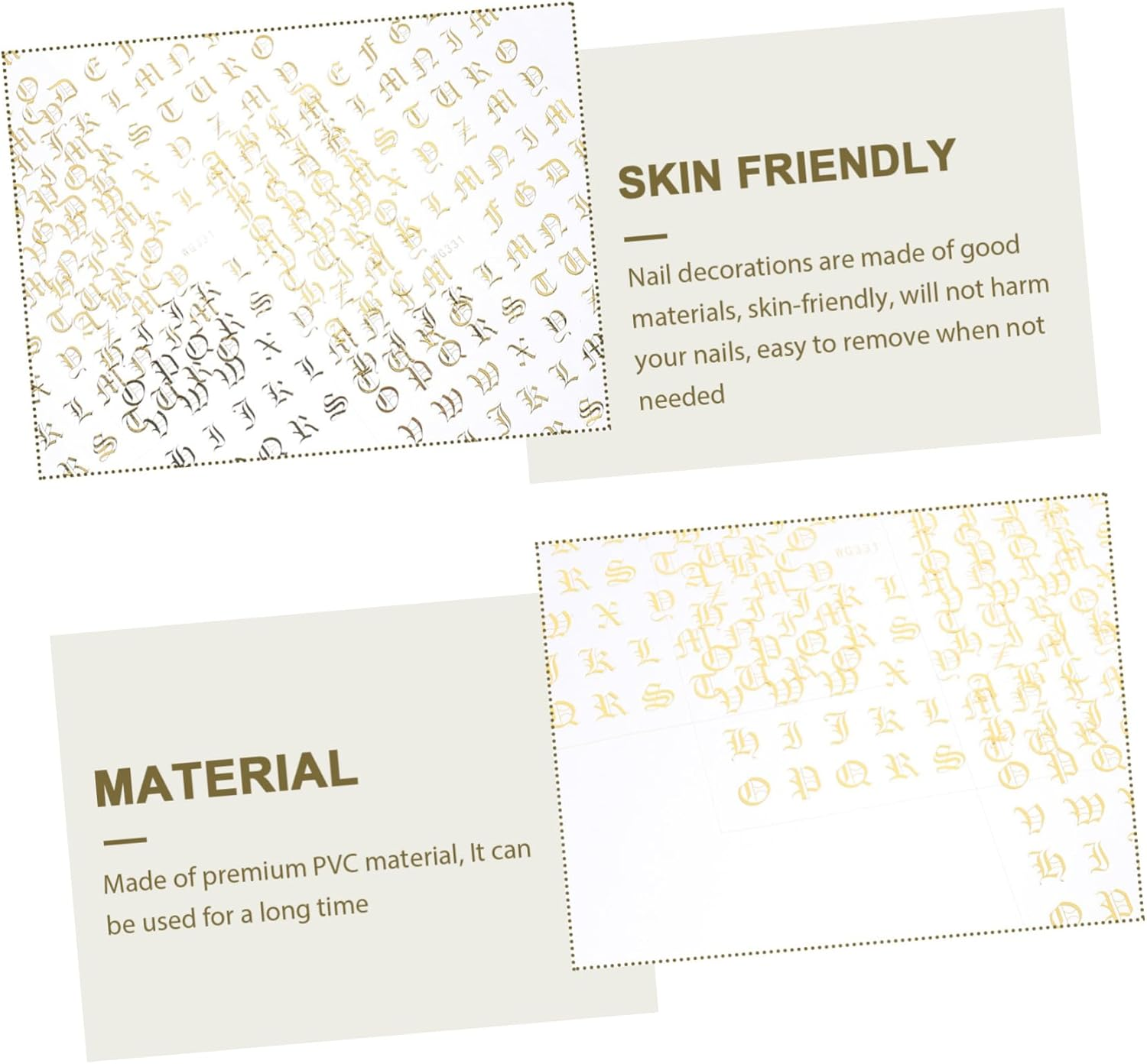 LALADEFIEE 5Sheets English Alphabet Nail Stickers Nail Decals Letter Boys and Girls