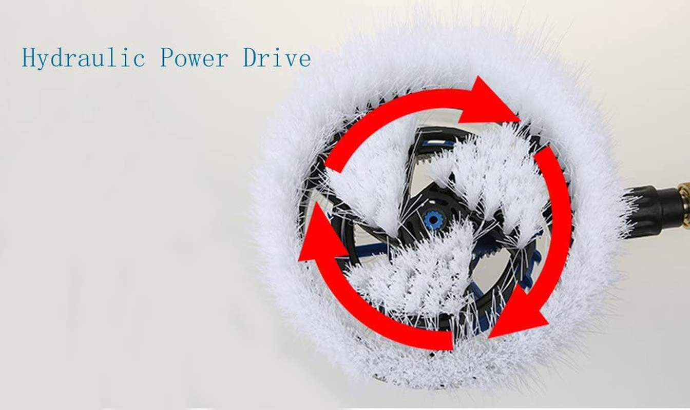 NUZAMAS Rotating Wash Brush, High Pressure Washer Accessories, Universal Quick Connector, Car Home Office Deck Decking Cleaning Tool image number 3