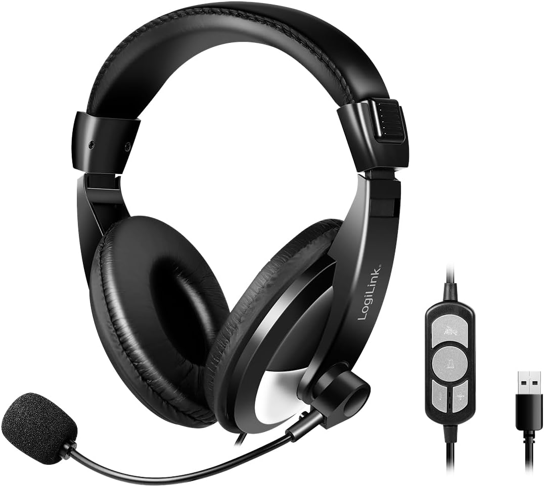 Logilink Stereo Headset with Well Padded Headphones & Integrated Remote Control & Boom Microphone image number 5