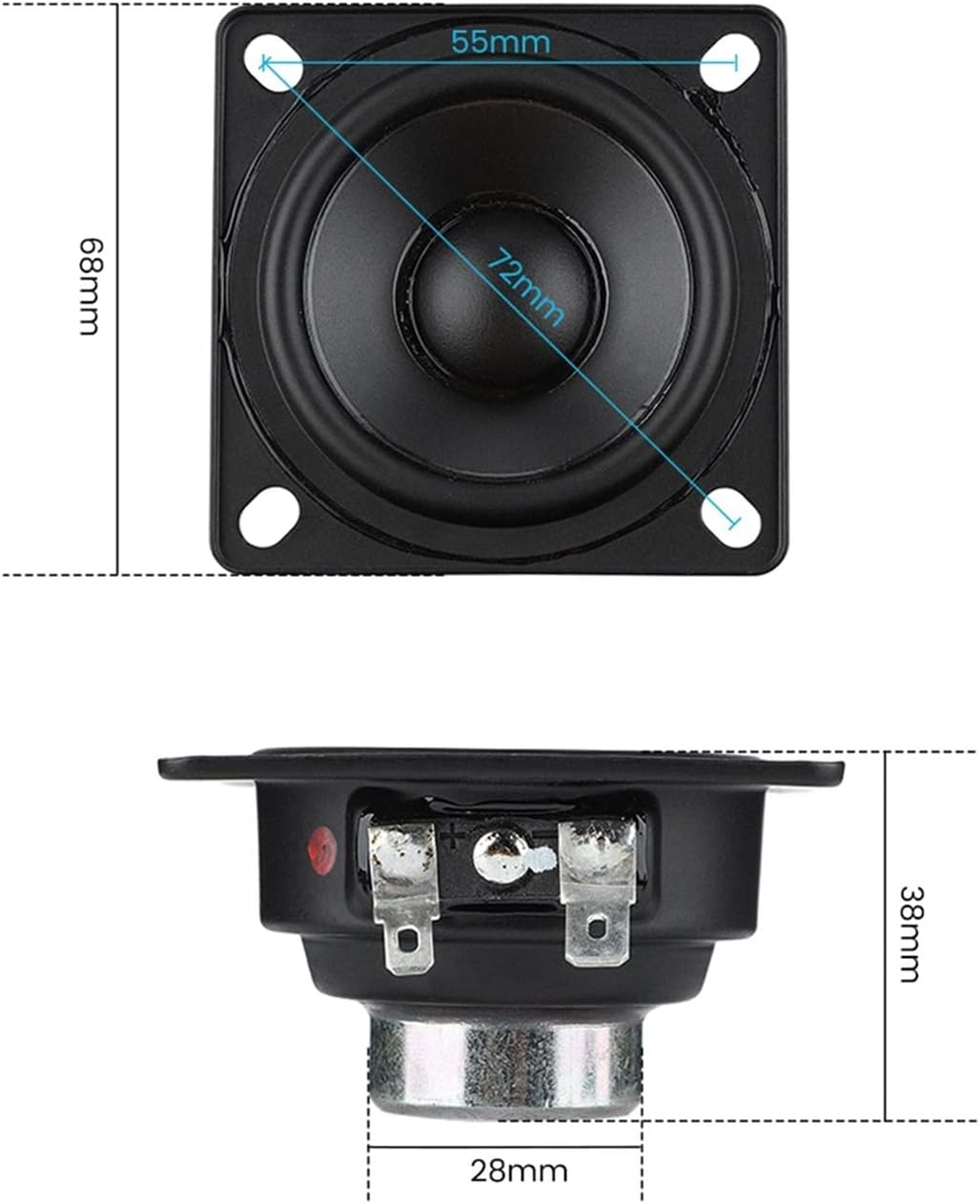 TGMGADANTV 2Pcs 2.5 Inch Portable Audio Speaker 4 Ohm 20W Midrange Speaker Cloth Edge Loudspeaker Home Theater Bookshelf Speaker