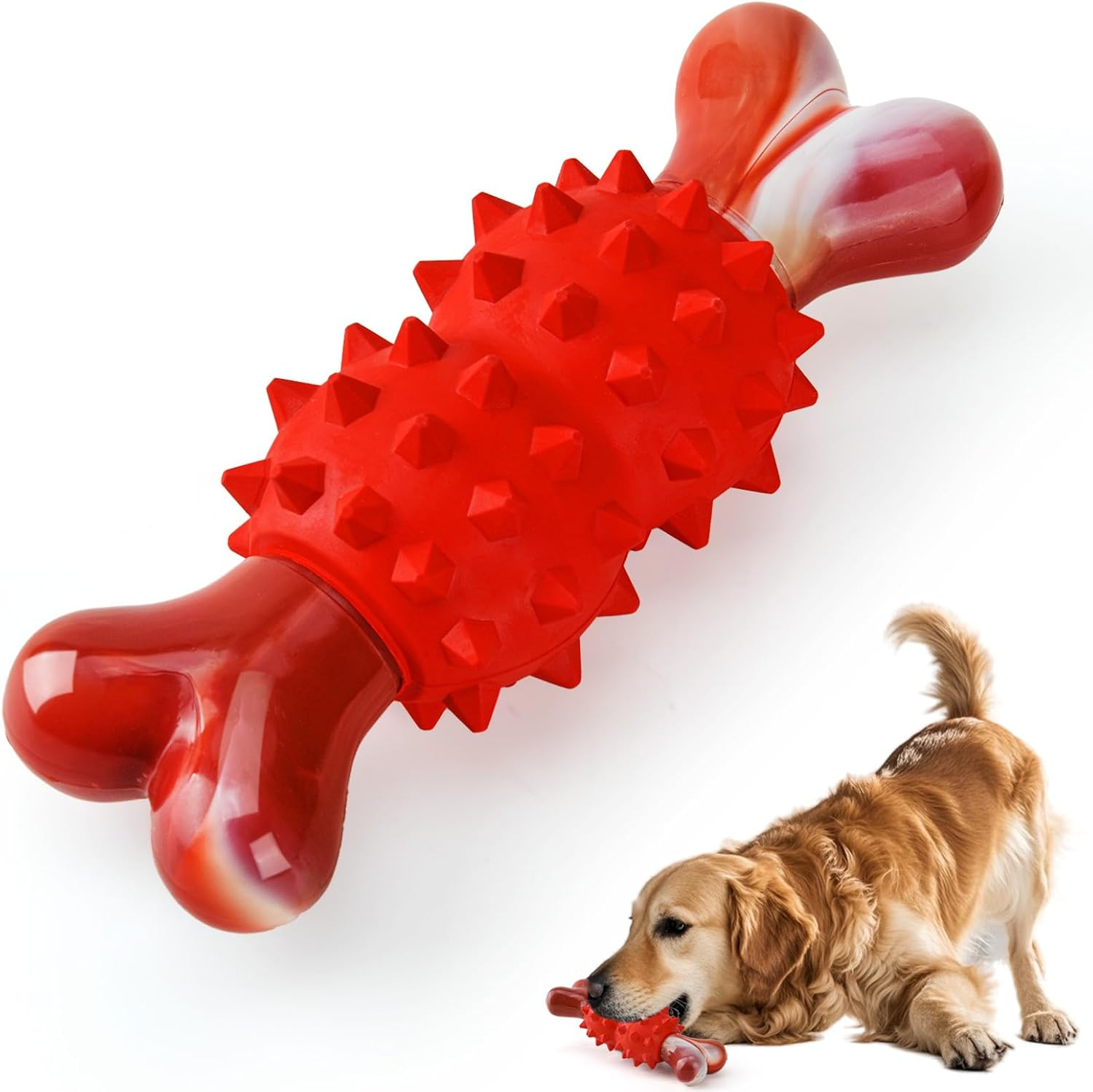 LIFLIX Dog Toys for Aggressive Chewers, Tough Indestructible Chew Toys, Durable Rubber & Nylon Toys for Large Medium Breed, Interactive Dog Toy for Teething, Bone Shape image number 1