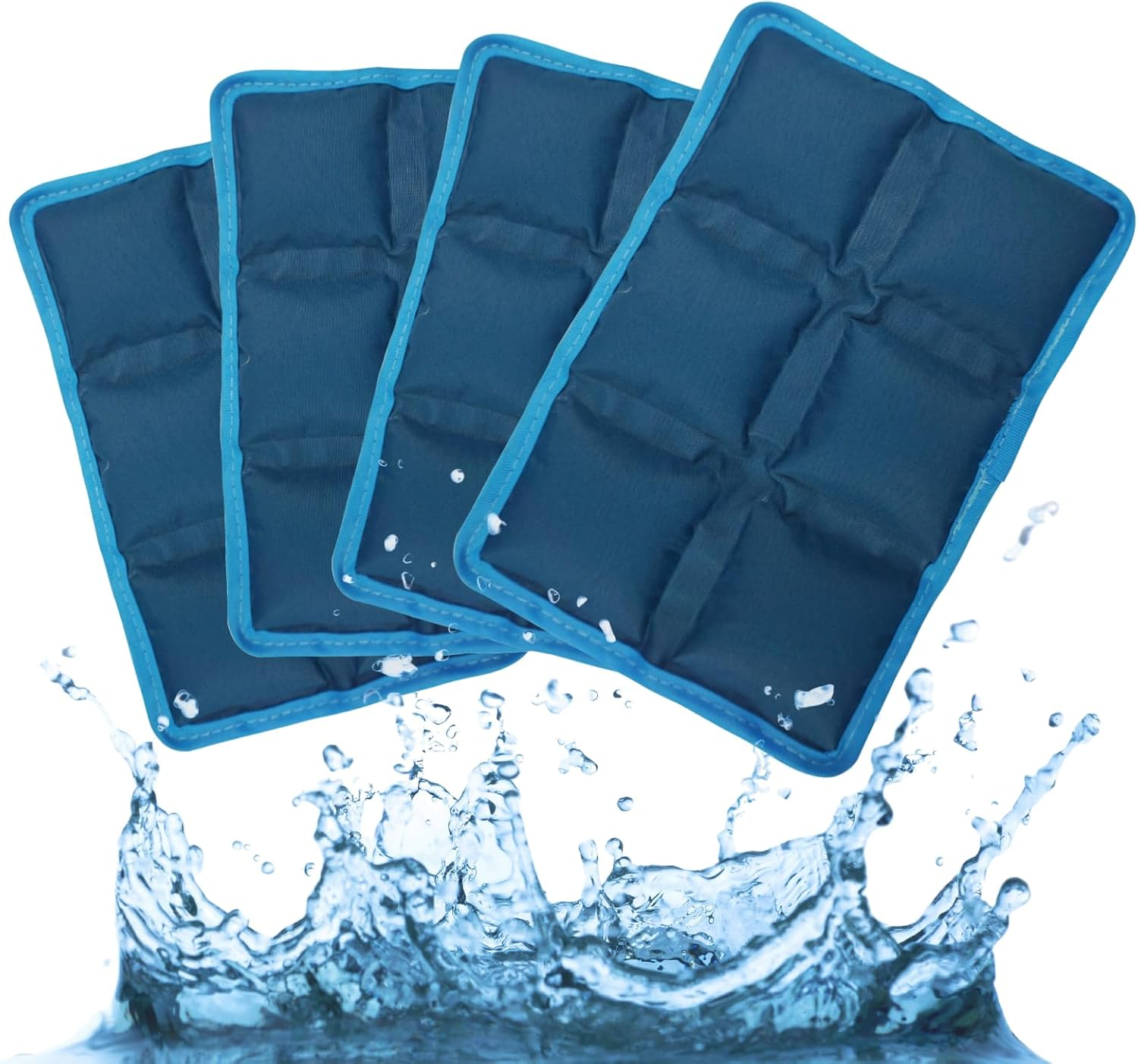 Flexible Ice Packs for Lunch Boxes, Reusable Long Lasting Cold Packs for Kids Lunch Bags & Coolers, Slim Soft Gel Ice Pack 4 Pcs for Food Preservation，Cooler for Picnic, School, Sports & Camping