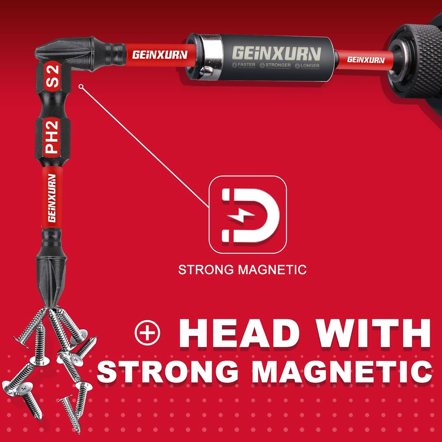 Impact Tough 2 In. (PH1/PH2/PH3) Screwdriver Bits Set,30 Pack Magnetic S2 Steel Phillips Power Driver Bits with 1 Pc Impact Bit Holder and Storage M-Box image number 6