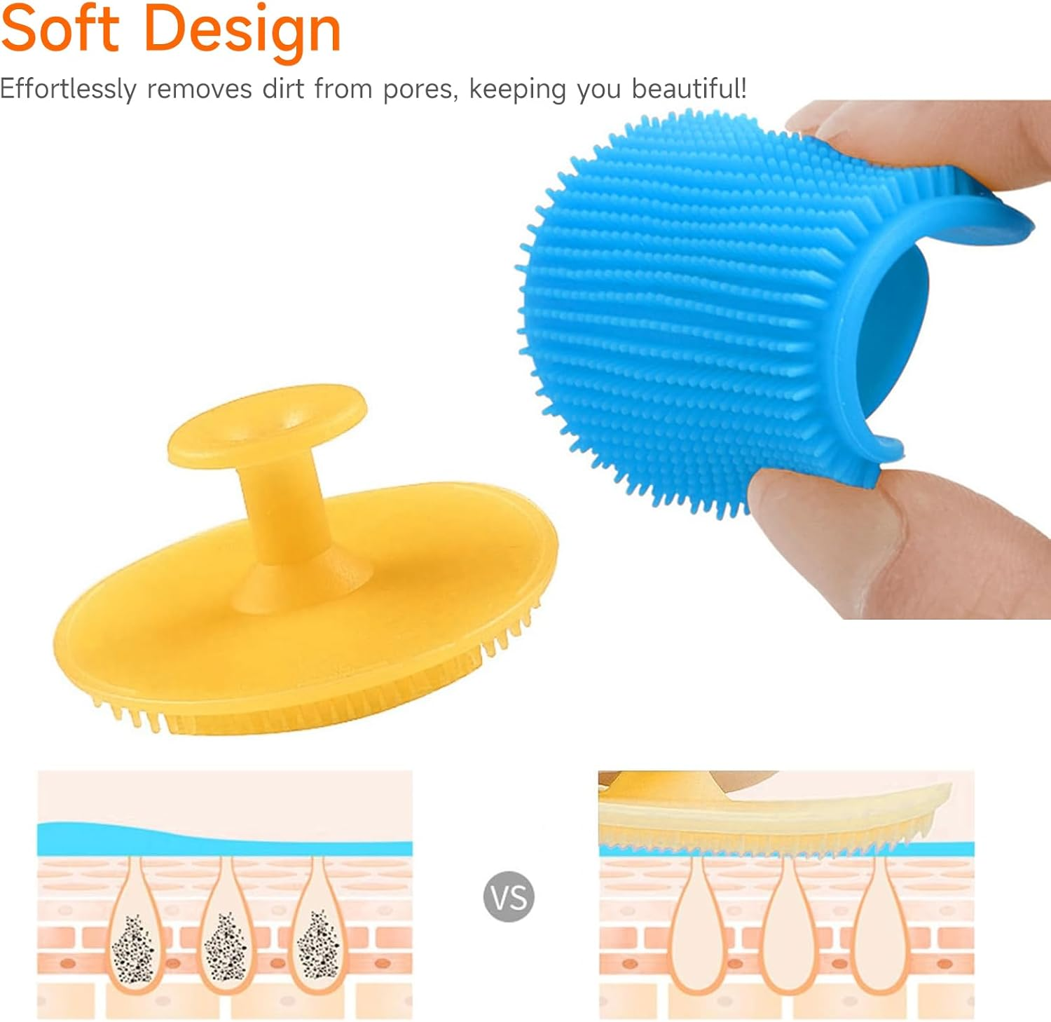 LMXMGRG 6Pcs Silicone Face Scrubber Kit Facial Cleansing Brush Manual with Lip Exfoliator Brush Face Mask Brush for Skin Care