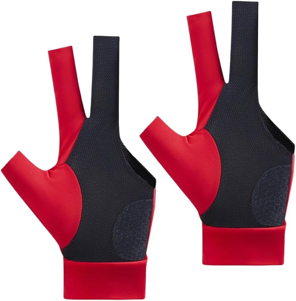 2 Pcs Billiards Glove,Pool Gloves for Left Hand,Shooter Cue Snooker,Breathable,For Women Men Billiard Protect Sports Accessories image number 2
