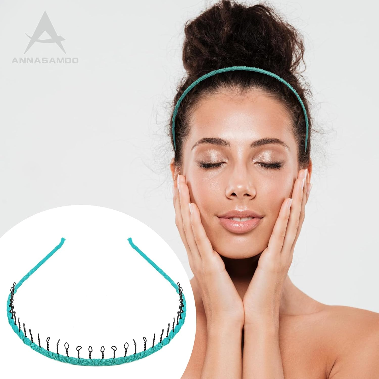 Pack of 10 Unisex Hair Bands Hair Bands Wave Metal Headband with Non-Slip Teeth Elastic Headband for Men Women for Outdoor Sports Yoga (10 Colours)