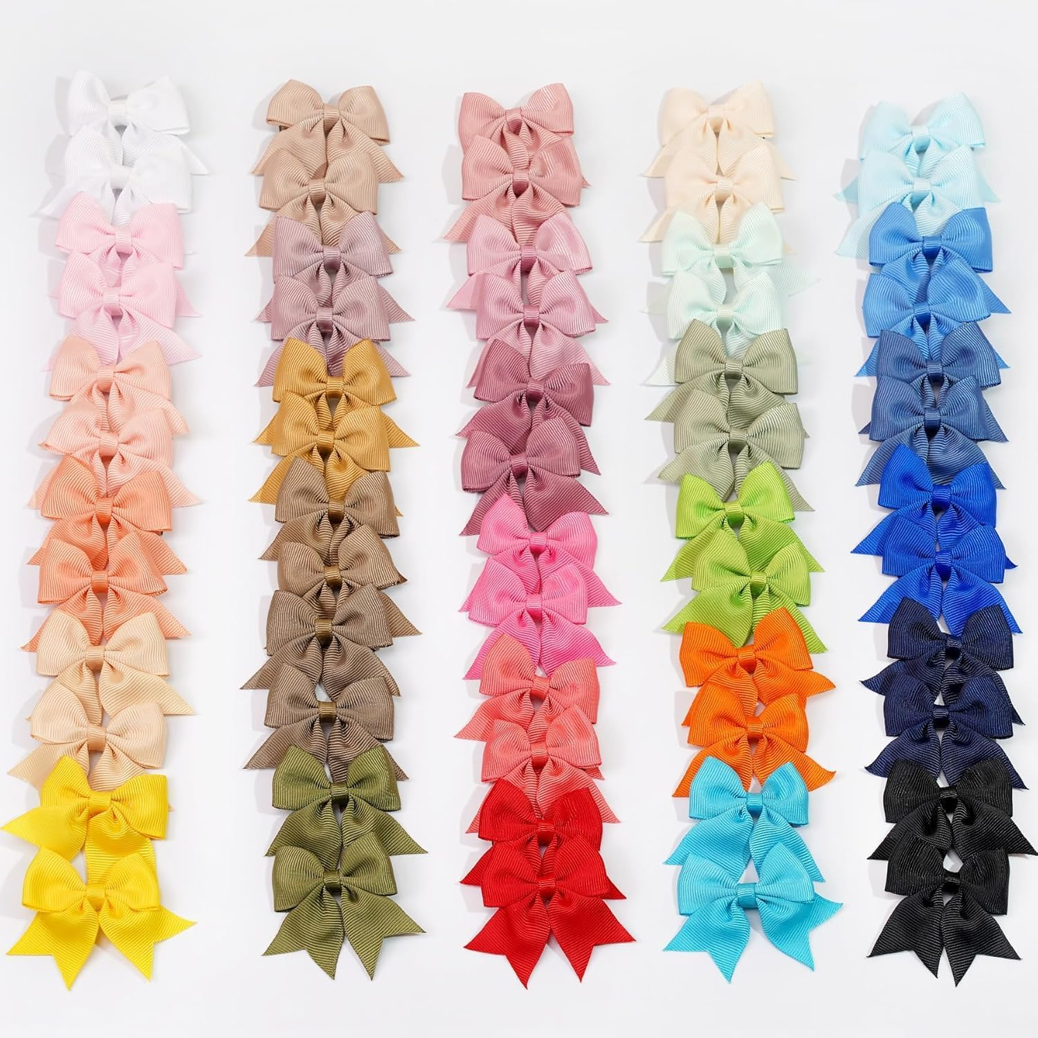 JOYOYO Pack of 60 Hair Clips and Hair Bows for Baby Girls, 2.4 Inch Bows for Toddlers image number 4
