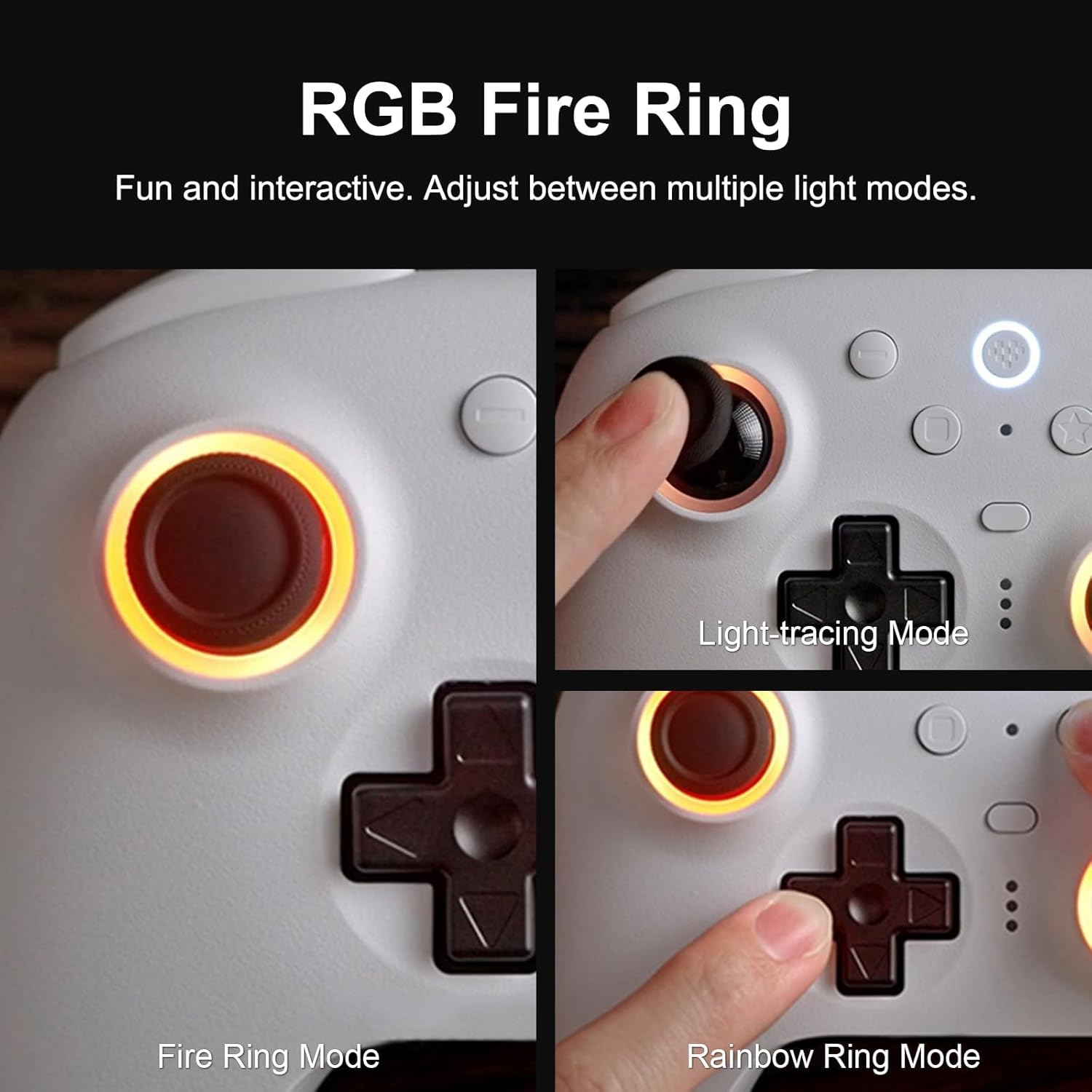 8Bitdo Ultimate 2 Wireless Controller for Windows & Android, Gaming Controller with TMR Joysticks, Switchable Hall Effect/Tactile Triggers, RGB Fire Ring, 8Speed Wireless Tech image number 6