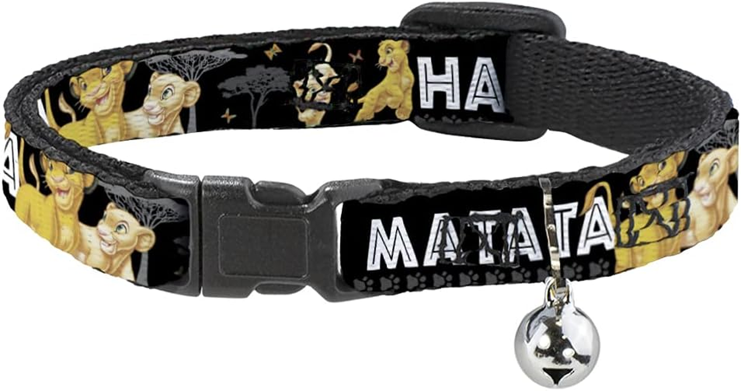 Cat Collar Breakaway Lion King Simba Nala Hakuna Matata 8 to 12 Inches 0.5 Inch Wide