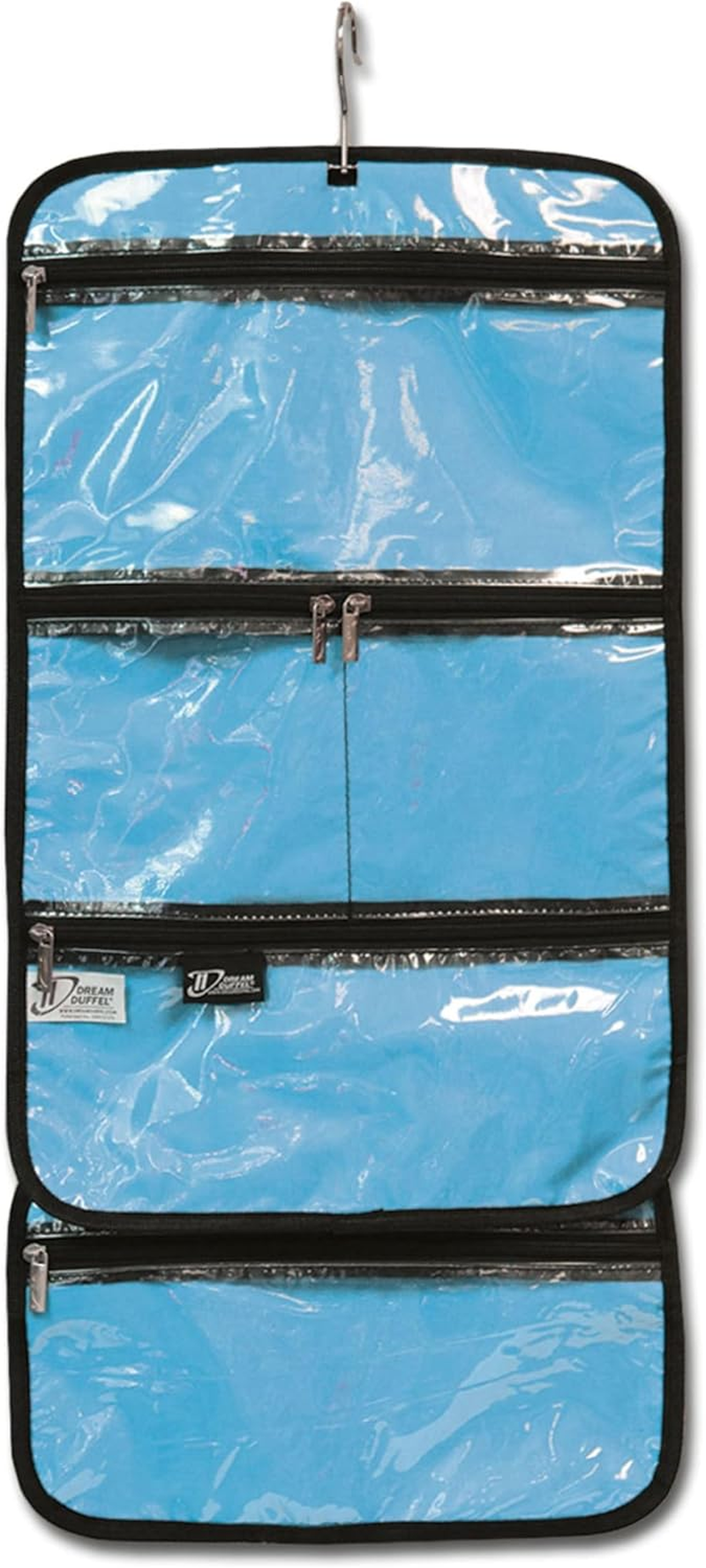 Dream Duffel Hanging Accessory Roll for Competition & Travel, Jewelry, Toiletry, & Cosmetic Bag, Black, Solid