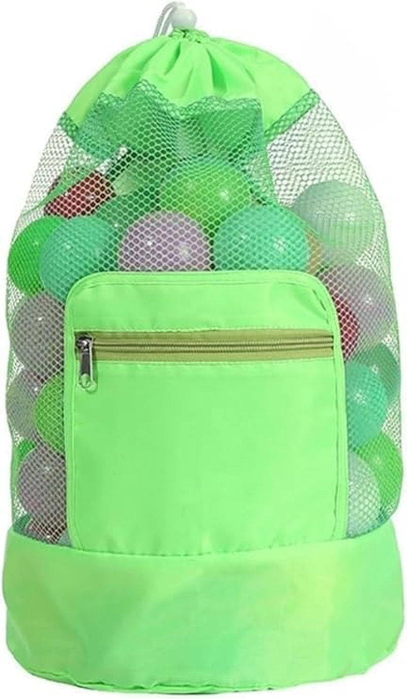 Shuoteng Drawstring Beach Toy Bag, 1Pc Portable Mesh Backpack Beach Tote, Drawstring Beach Shell Toy Bag Mesh Backpack for Pool, Green image number 5