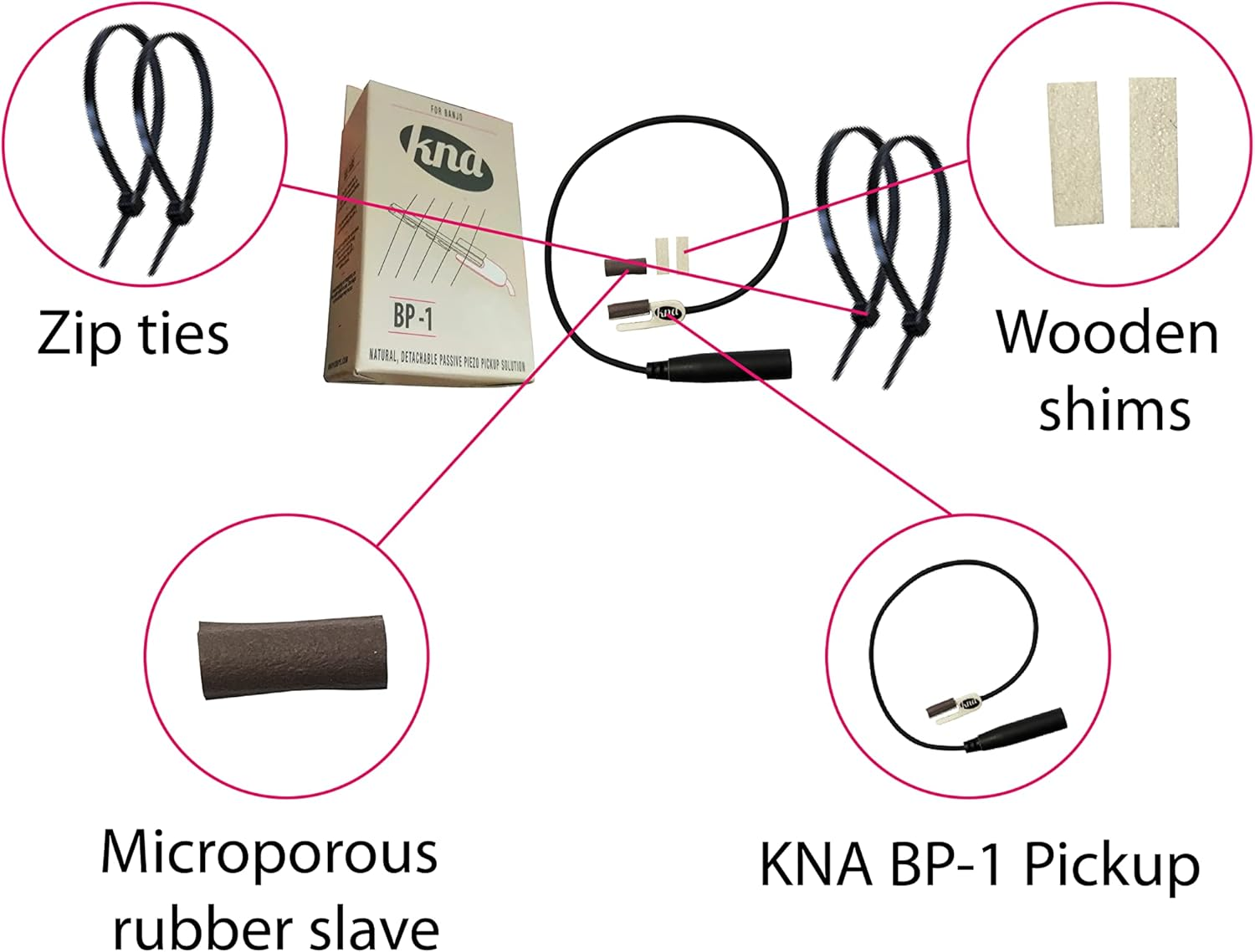 KNA Pickups, 5-String Portable Piezo Banjo Pickup (BP-1)