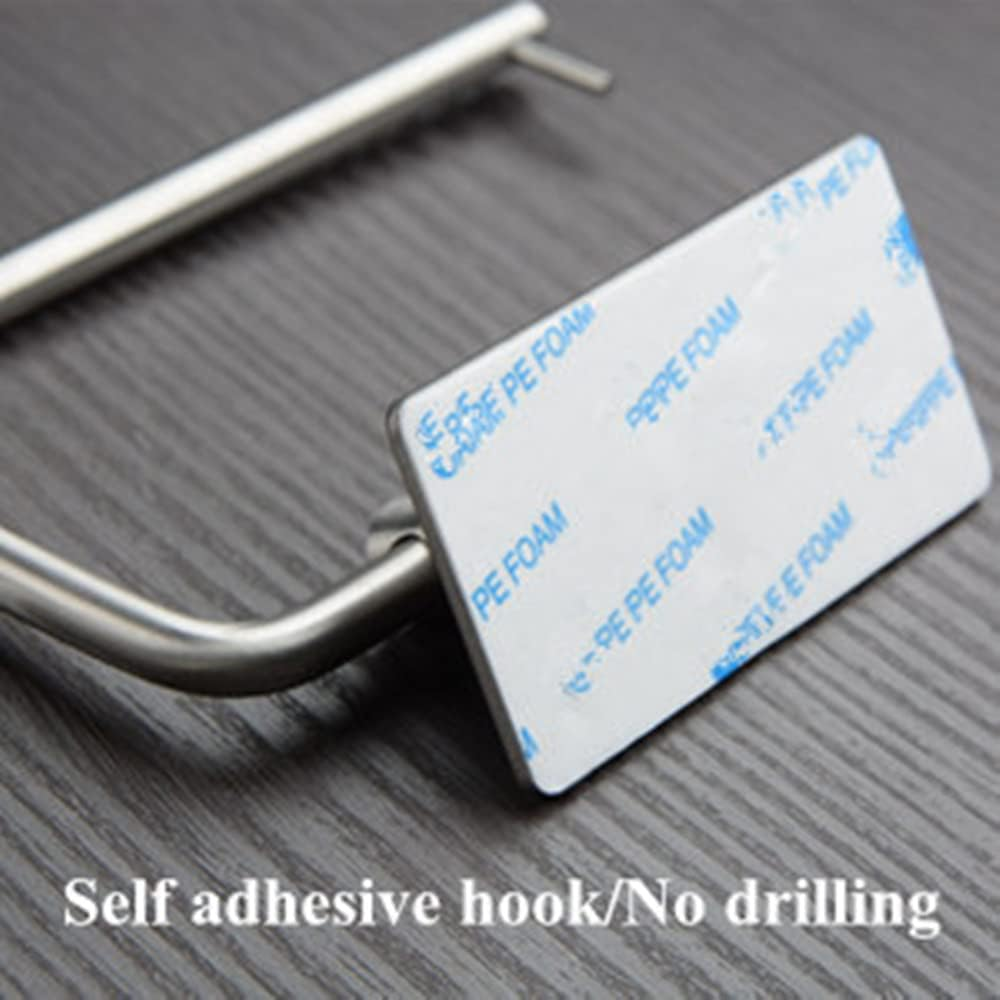 Toilet Paper Holder Stainless Steel Self Adhesive Wall Mount Toilet Roll Paper Holders Towel Hanger for Bathroom Kitchen Lavatory Hotel image number 3