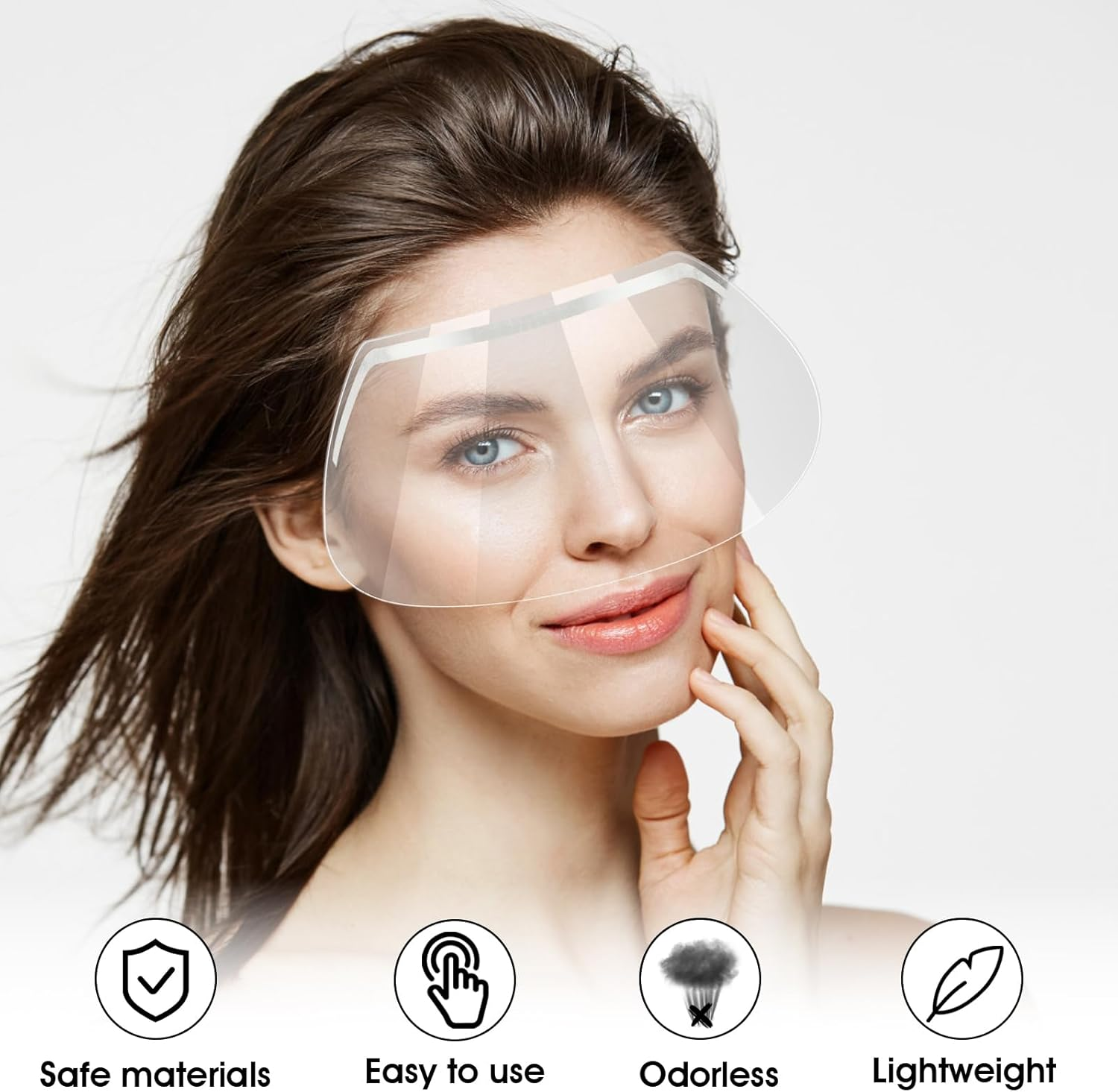 Thinp 50Pcs Shower Face Eye Shields,Clear Eyebrow Shower Shield Visors Disposal Shower Visor for Adults Shower Goggles Waterproof Shower Face Shields for Makeup Protector Hairspray Eyelid Aftercare image number 2