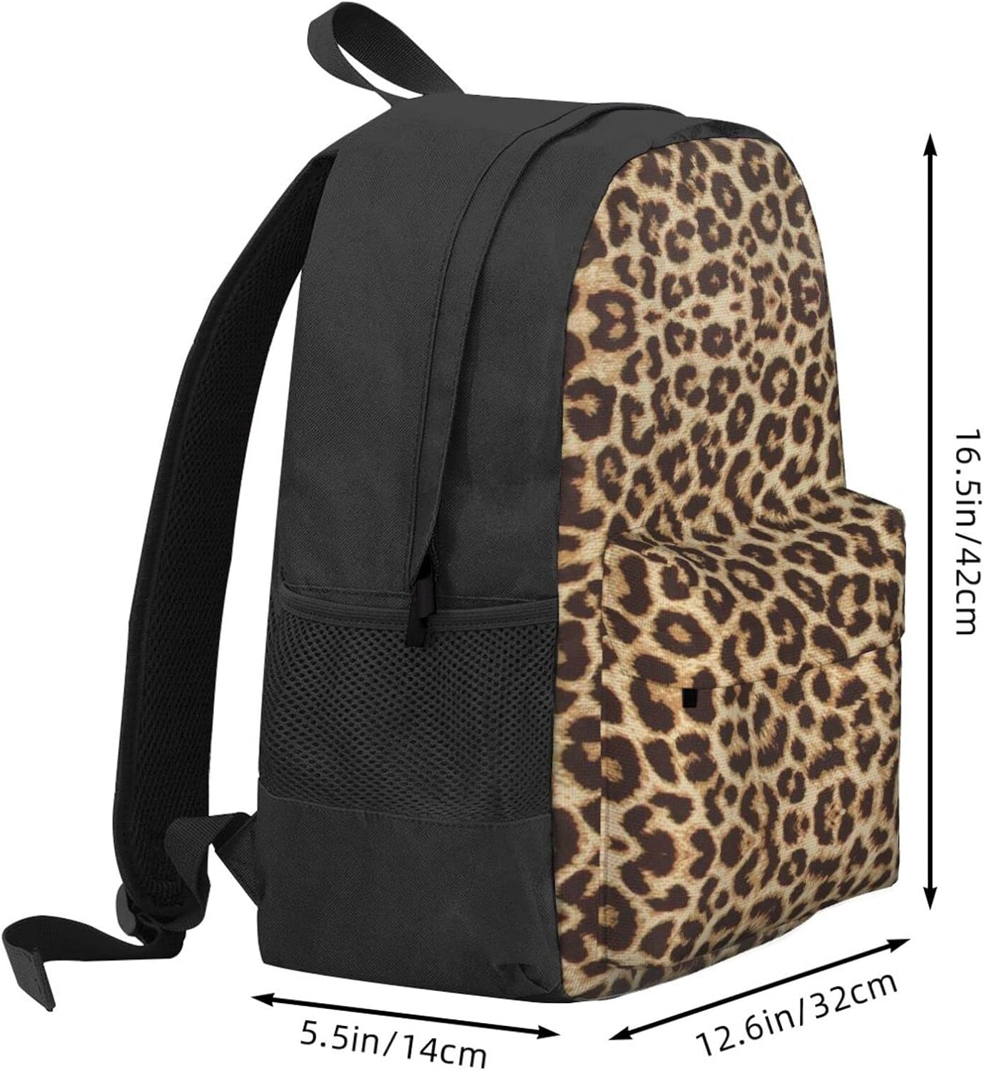 PIXOLE Leopard Pattern Print Travel Backpack, Laptop Backpack, School Backpack with Ergonomic Design and Multiple Pockets - Cafe Terrace At Night image number 2