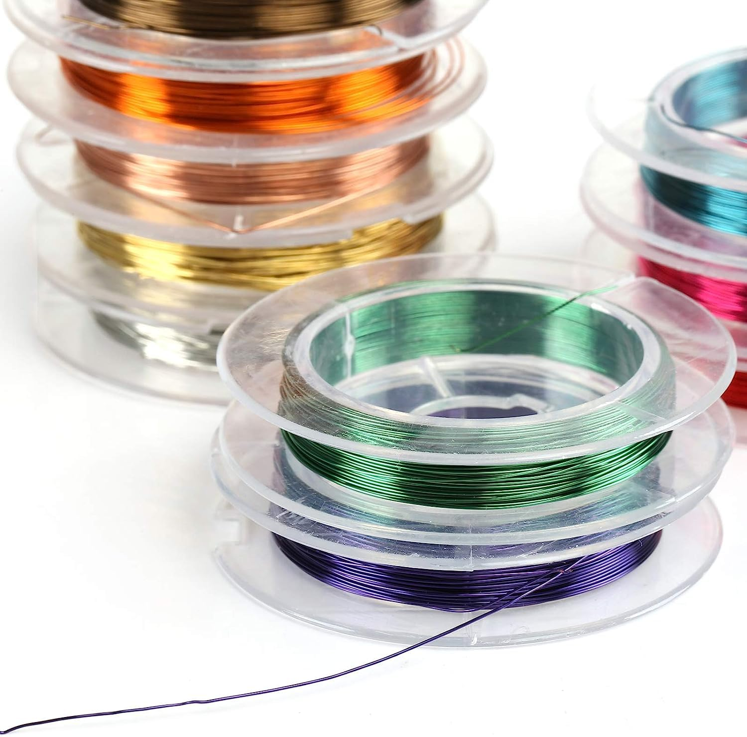 LEMESO 10 Pack 0.3 Mm Jewelry Beading Wire Assorted Colors Craft Copper Wire for DIY Jewelry Baralect Making Supplies image number 1