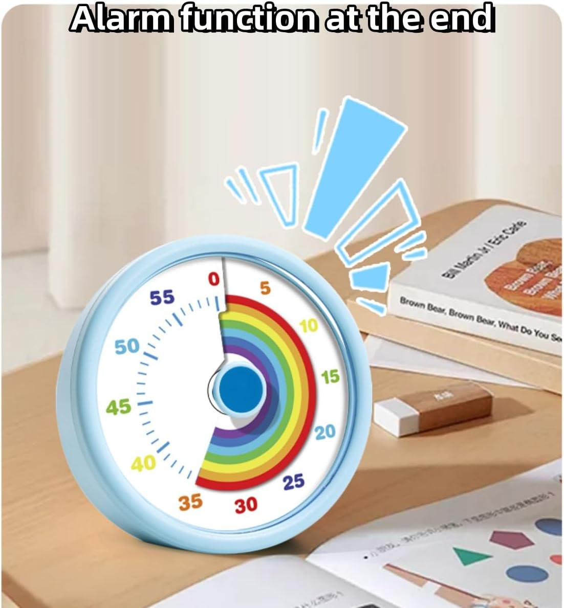 Visual Timer for Kids, 60 Minute Time Timer Kids Timer for Classroom Home Office, Countdown Timer for Cooking Teaching Working Meeting, Pomodoro Timer Kitchen Timer (Blue)