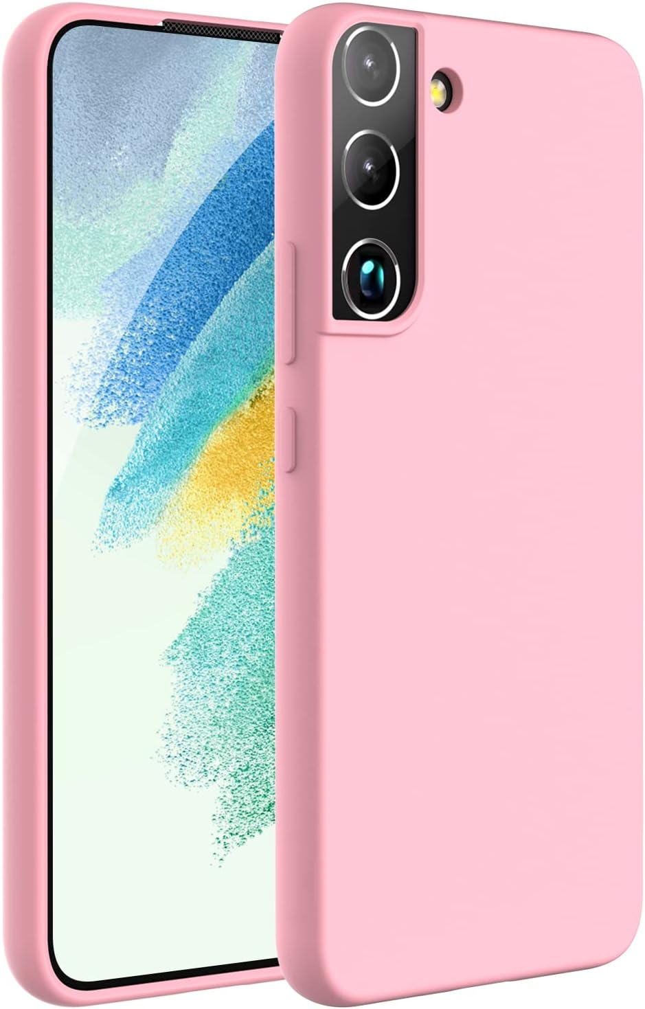 ZUSLAB Galaxy S22 Case 5G Nano Silicone Shockproof Gel Rubber Bumper Protective Cover - Pink