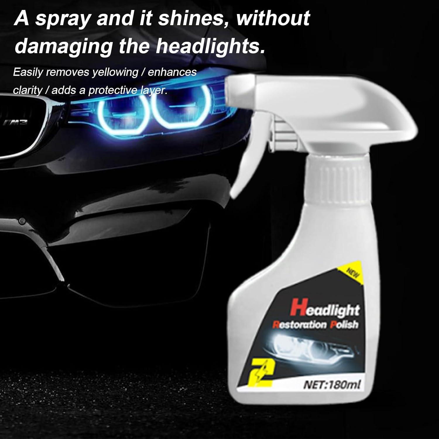 Headlight Restoration Kit,Automotive Lens Restorer Coating Liquid - Deep Cleaning Restorer for Yellowing Blur Maintenance Vehicle Truck RV Driver Refurbishment image number 3