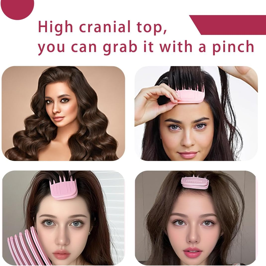 XYTAHDM Volume Hair Clips, Pack of 2 for Fluffy Bangs, Volume Clip for Hairline, Volume Hair Clip, Volume Clip for Long and Short Hair, Traceless Hair Clip, Hair Root Lifting Clips (Pink) image number 5