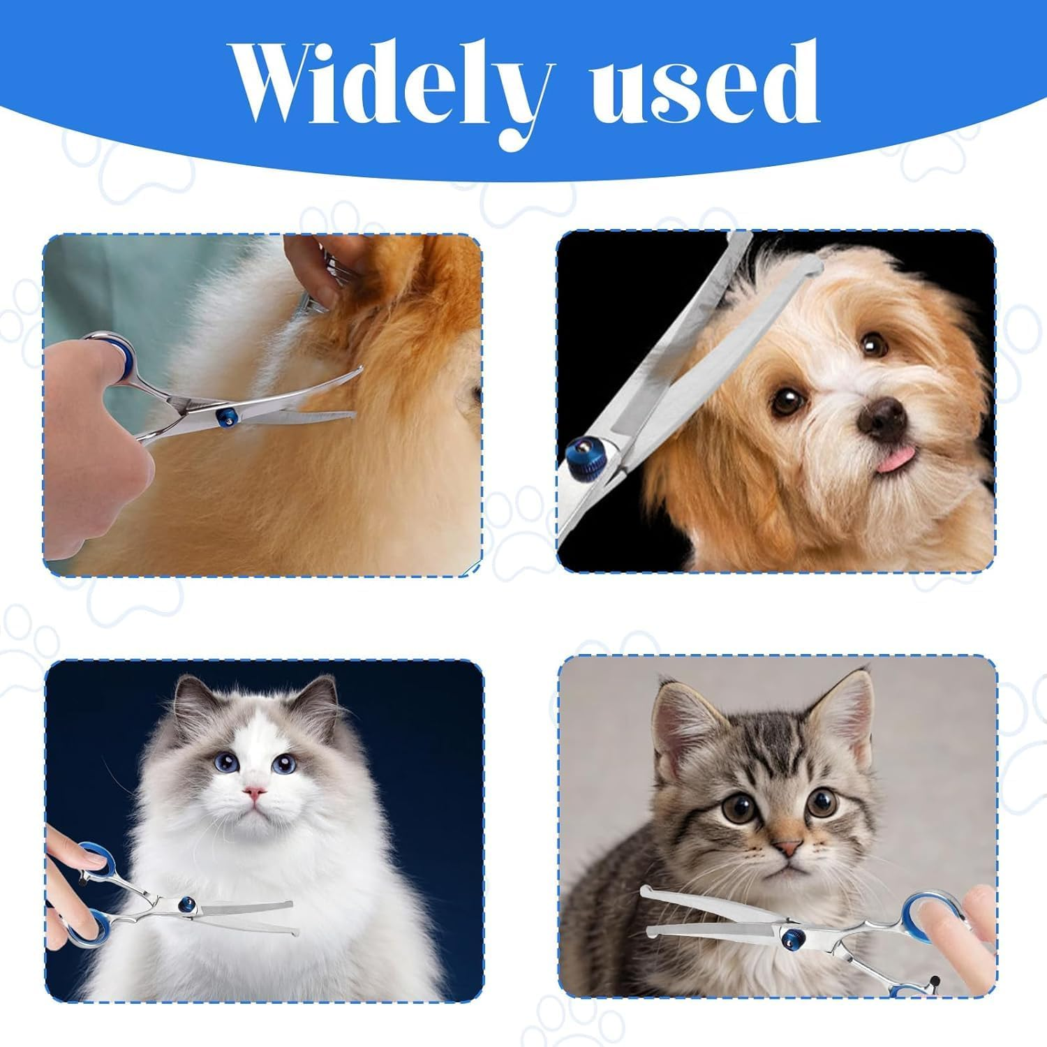 Mumoo Bear Curved Dog Grooming Scissors with Safety round Tips, Light Weight Professional Pet Grooming Shears Stainless Steel for Dogs Cats Pets image number 2