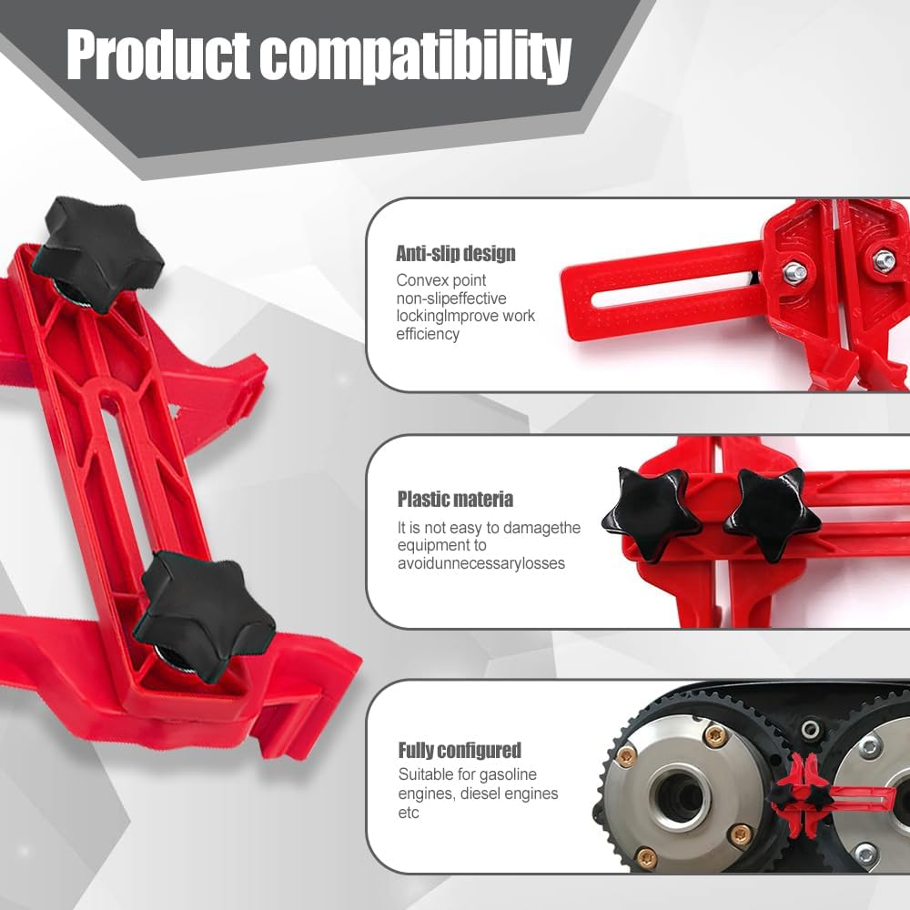 Kutyun Cam Lock Tool Set, Universal Dual Cam Clamp Camshaft Locking Tool Kit, Sprocket Gear Locking Tool Kit, Car Dual Camshaft Clamp, Car Main Cam Timing Sprocket Gear Locking Tool Set for Most Cars image number 4