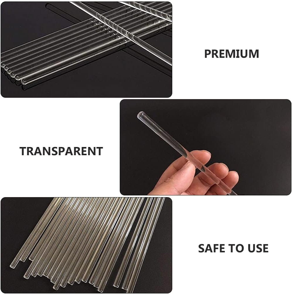 Mipcase Coffee Stir Sticks Glass Stirring Rod 20Pcs: Laboratory Stirring Stick Glass Stir Sticks Experiment Stirring Kit for Lab Science Education Coffee Stirrers image number 3